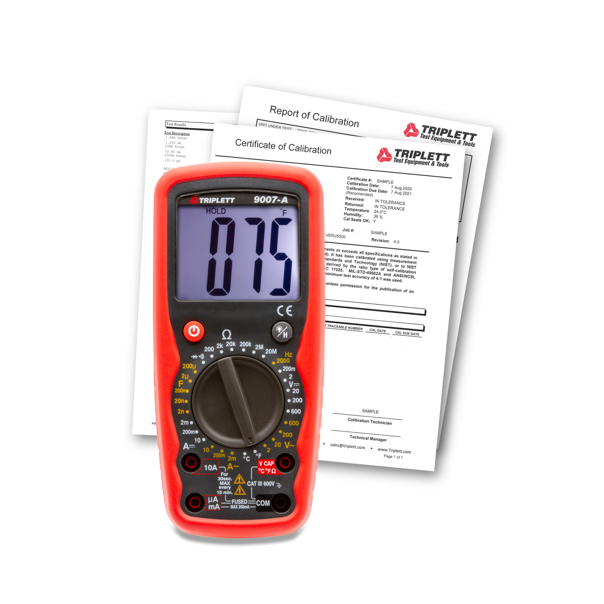 Triplett 9007A-NIST 9007A Multimeter with Certificate of Traceability to N.I.S.T.