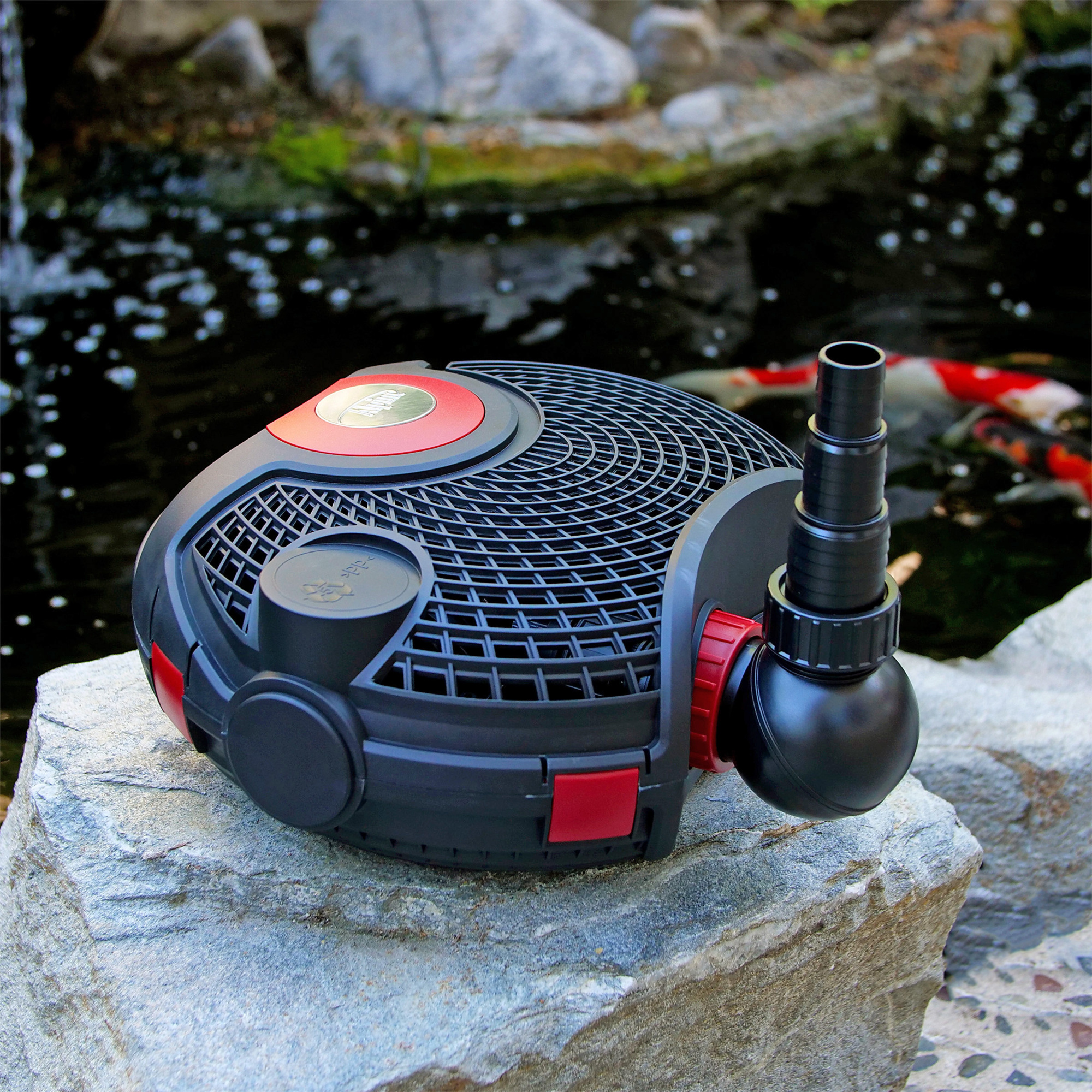 Alpine Corporation PUR5400C Eco-Sphere 5400 GPH Pond Pump with Controller and 33-ft Cord, Energy-Saving, Black/Red