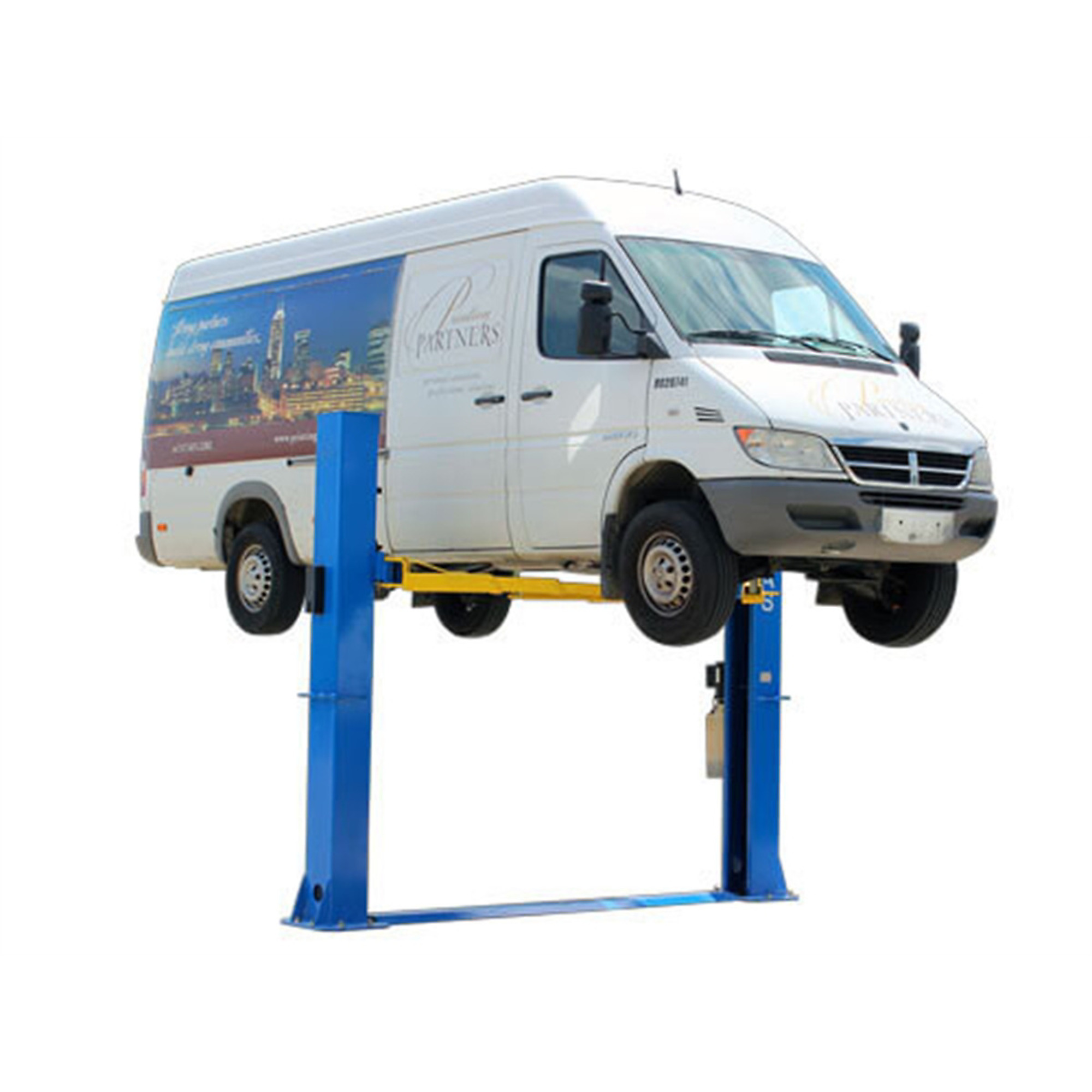 Atlas Automotive Equipment BP10000X 2-Post Commercial Grade Vehicle Lift, Baseplate, Open-top Style, 9’6” Minimum Ceiling Height, 10,000lb Capacity, Super Symmetric Arms, For Low Ceiling Garage Use