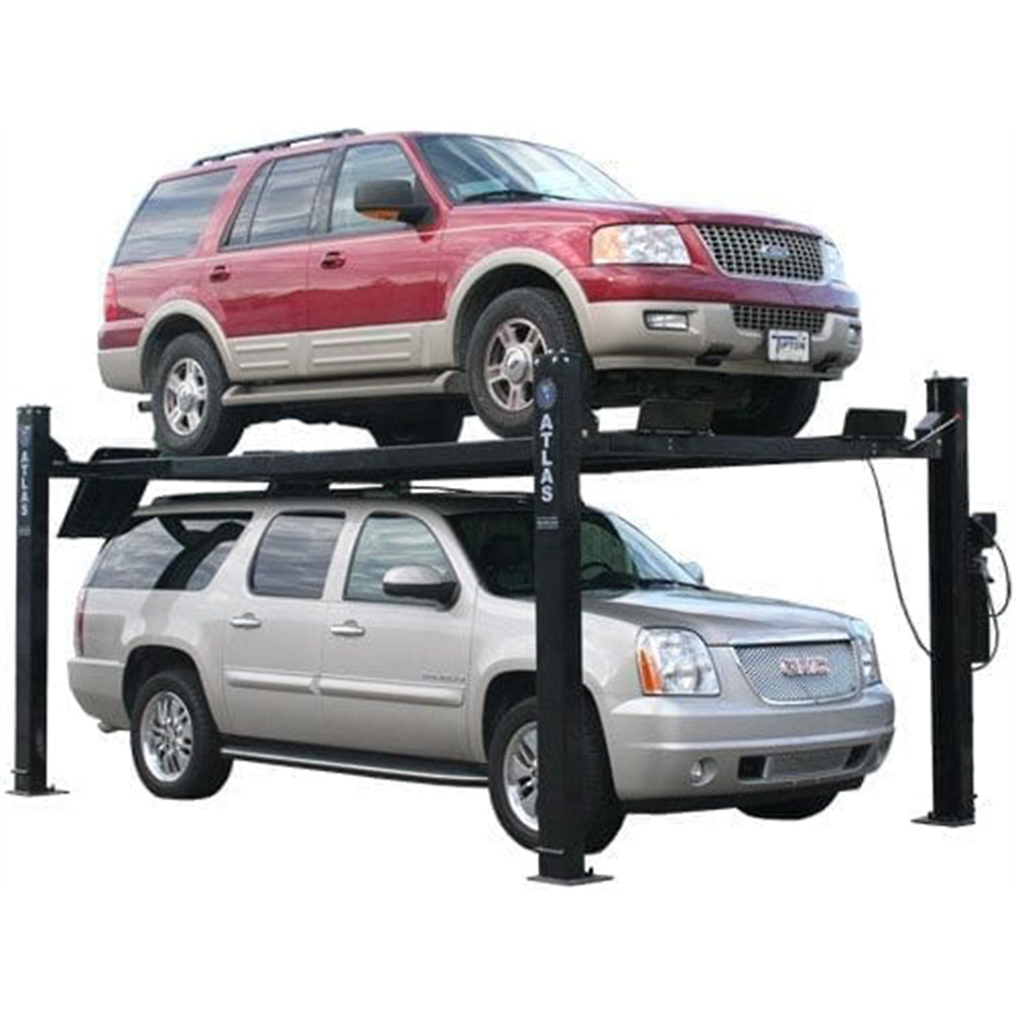 Atlas Automotive Equipment PRO9000 4-Post Commercial Grade Vehicle Lift, 10’ Minimum Ceiling Height, 9,000lb Capacity, 110V, Extra Tall/Wide/Long, Portable/Free Standing Design, For DIY/Hobbyists