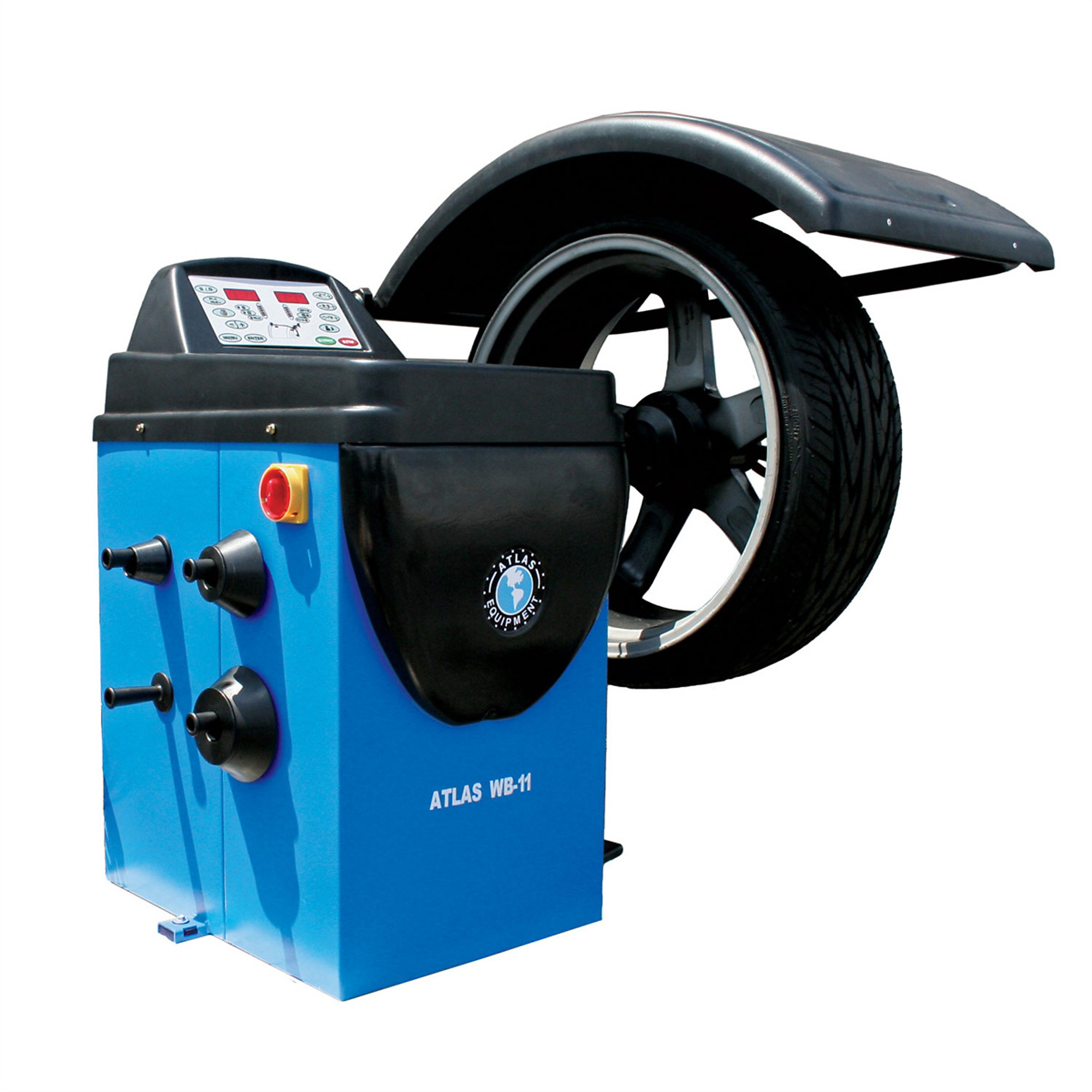 Atlas Automotive Equipment WB11 Wheel Balancer, Self-Diagnosing System, Handles Rims Up to 32 Inches, Supports Over 130 lbs., Auto Start/Stop, Pedal Brake, Static/Dynamic Modes, Versatile Kit