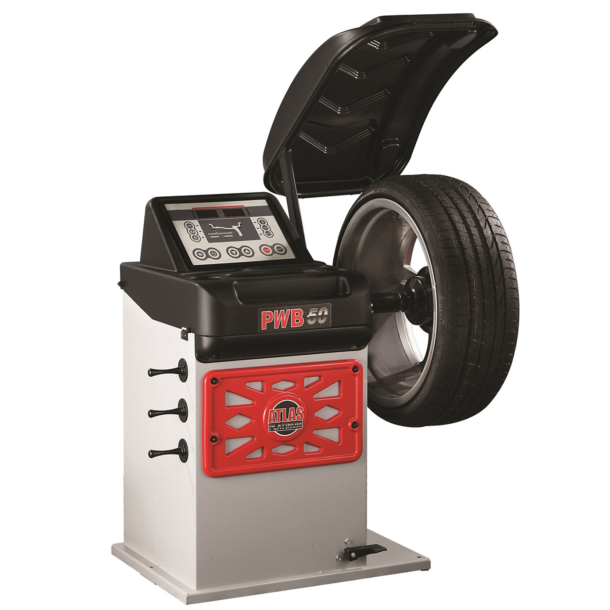 Atlas Automotive Equipment PWB50 Wheel Balancer, LED Display, Automatic 2D Data, Precise Weight, Advanced Functions, OPTIMATCH Software, Italian Engineering, High-Volume, Vehicle Service