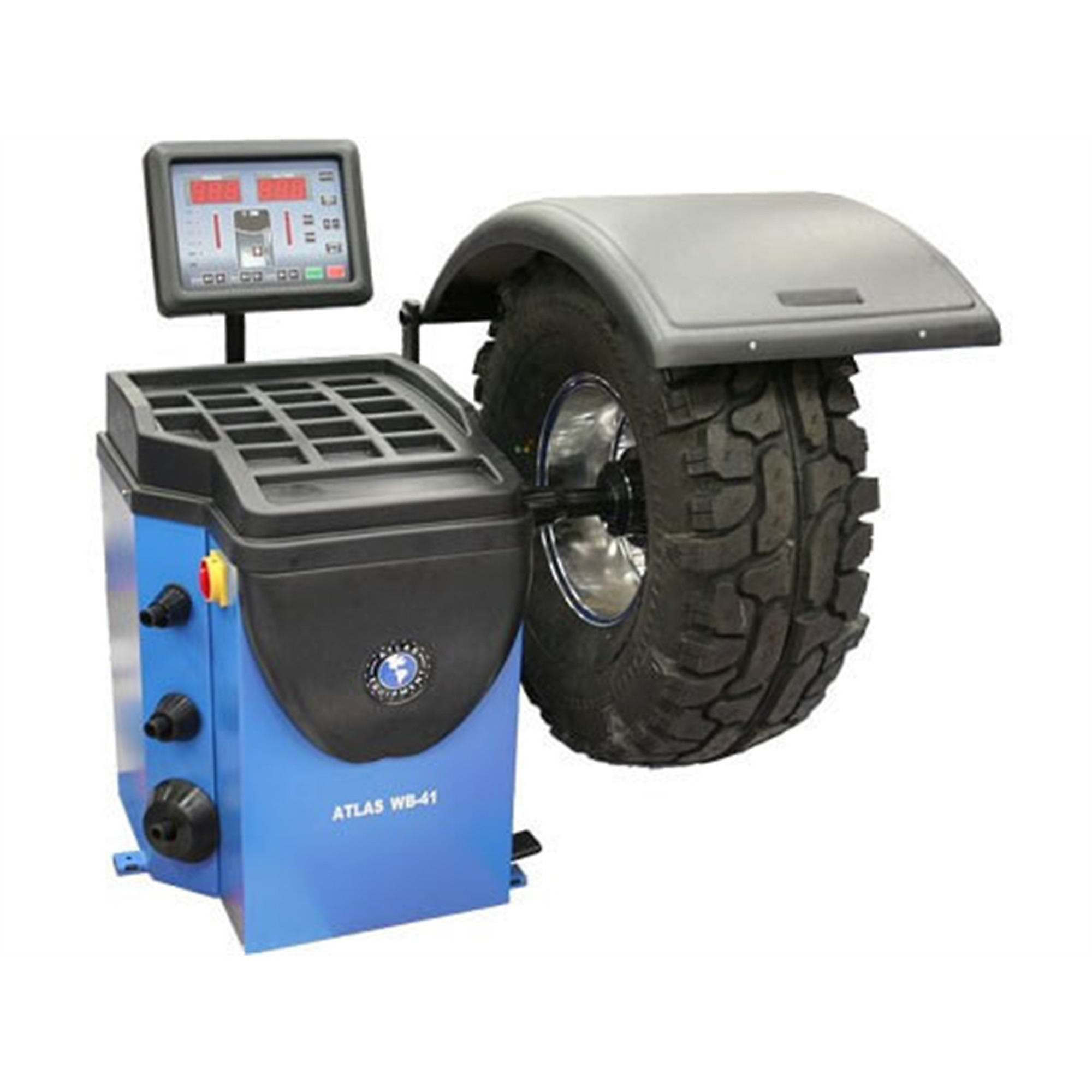 Atlas Automotive Equipment WB41 Wheel Balancer, Raised LED Display, Large Tray, Manages Wheels Up to 32 Inches, 150 lbs. Capacity, Plug and Play, Self-Diagnosing, Static/Dynamic, Quick-Release Nut
