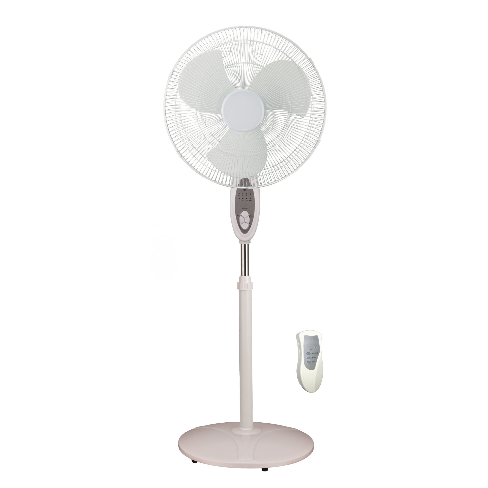 Optimus 16" Oscillating Stand Fan with Remote Control, White F-1672WH