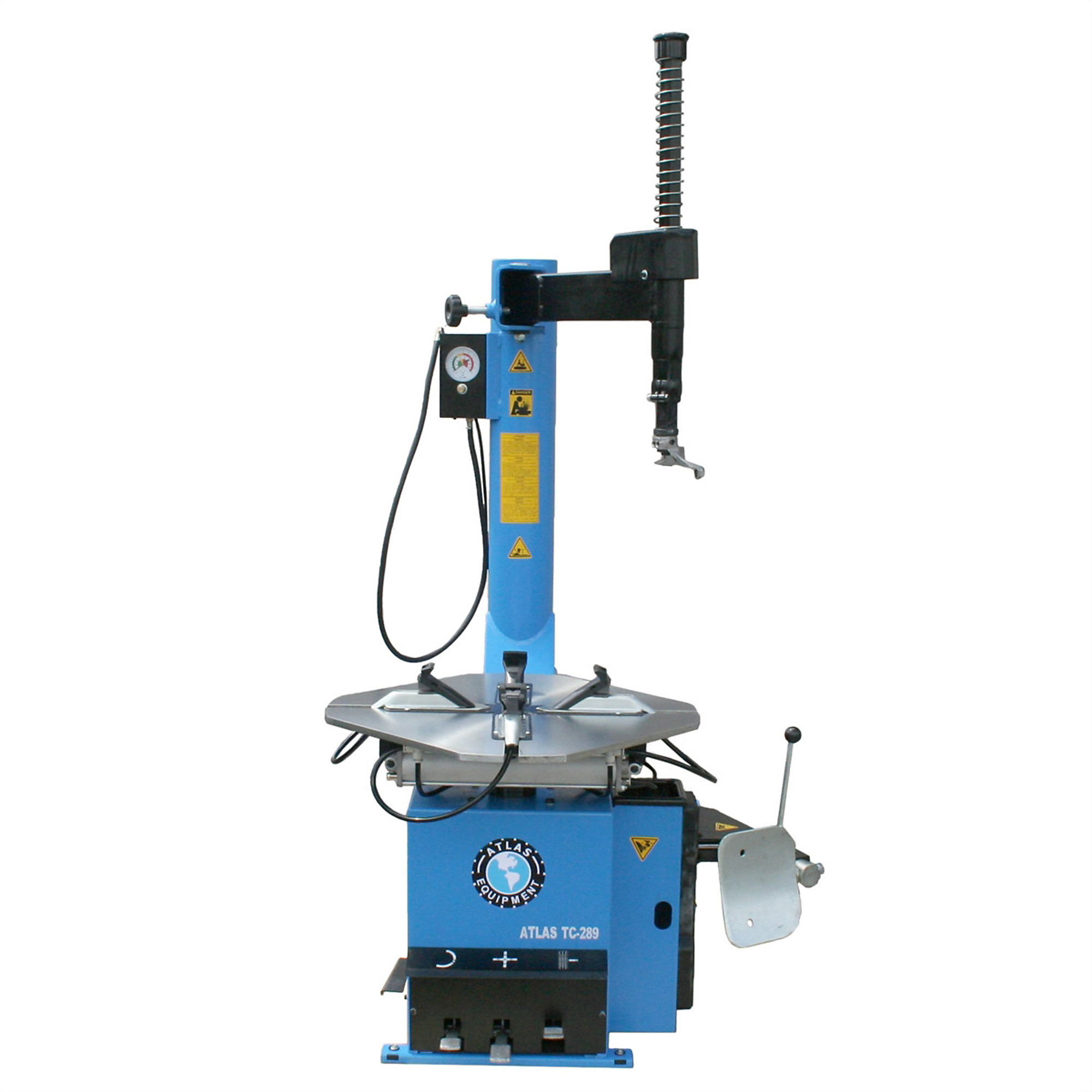 Atlas Automotive Equipment TC289 Tire Changer, Rim Clamp, Swing Arm, Beadblaster, Extra-Large Turntable, Adjustable Breaker, Accessory Set, Large Tires, Reliable Maintenance, High-Volume Use