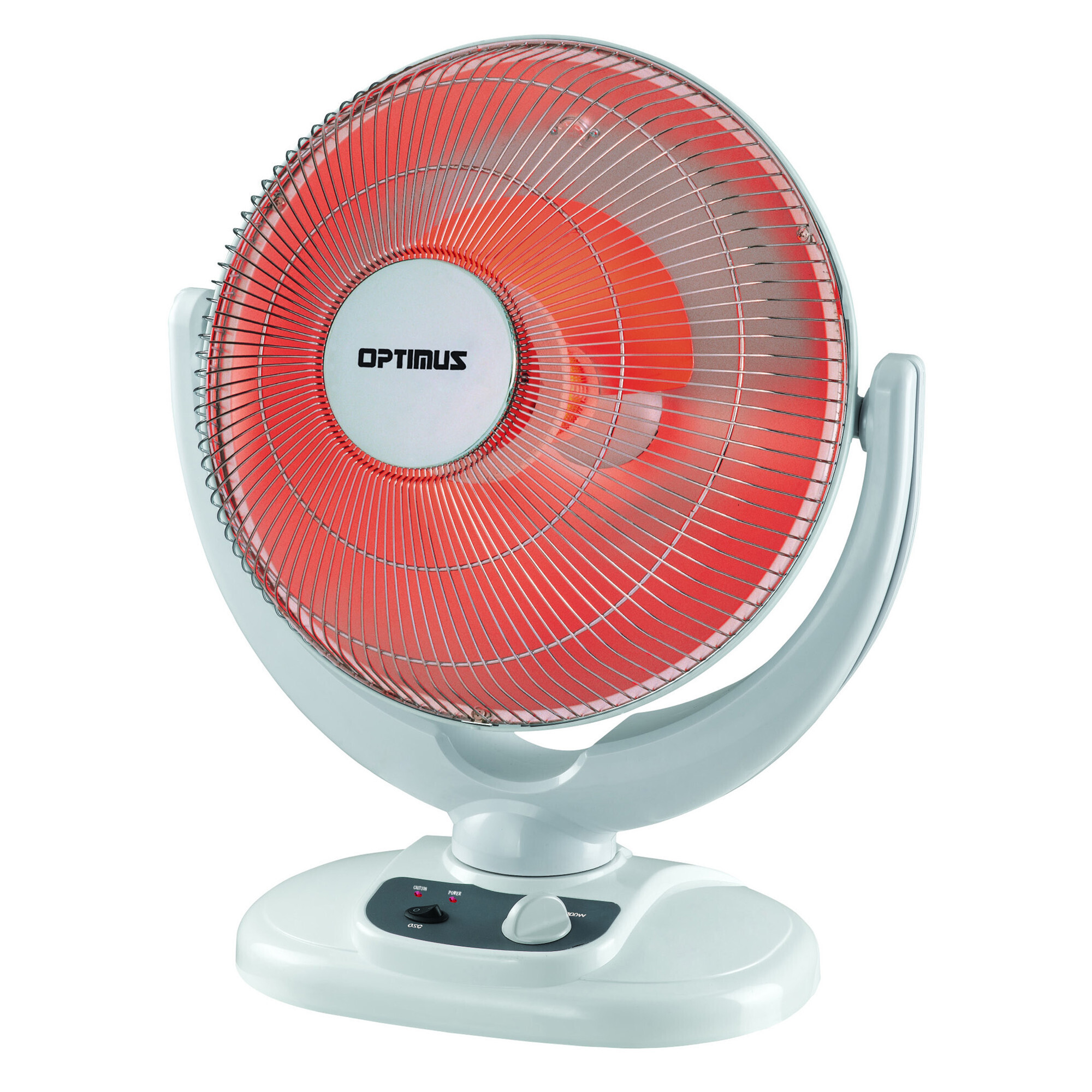 Optimus H-4439 1200 Watts 14" Oscillation Dish Heater, Sun-Like Radiant Heating Source, 75° Oscillation, Adjustable Head Tilting, Overheat Thermostat, Tip-Over and Thermal Cut-Off Safety Switches, Ultra Quiet Operation