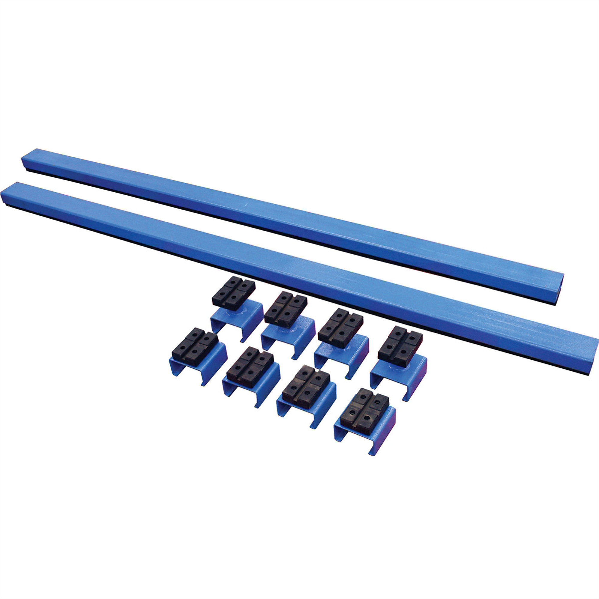 Atlas Automotive Equipment ATTD-SUPRTBR Support Bar System for Scissor Lifts, Adjustable Lift Pads, 4 Short And 4 Tall Adapters, Solid Rubber Top to Prevent Sliding, 8,000 Lb. Rating