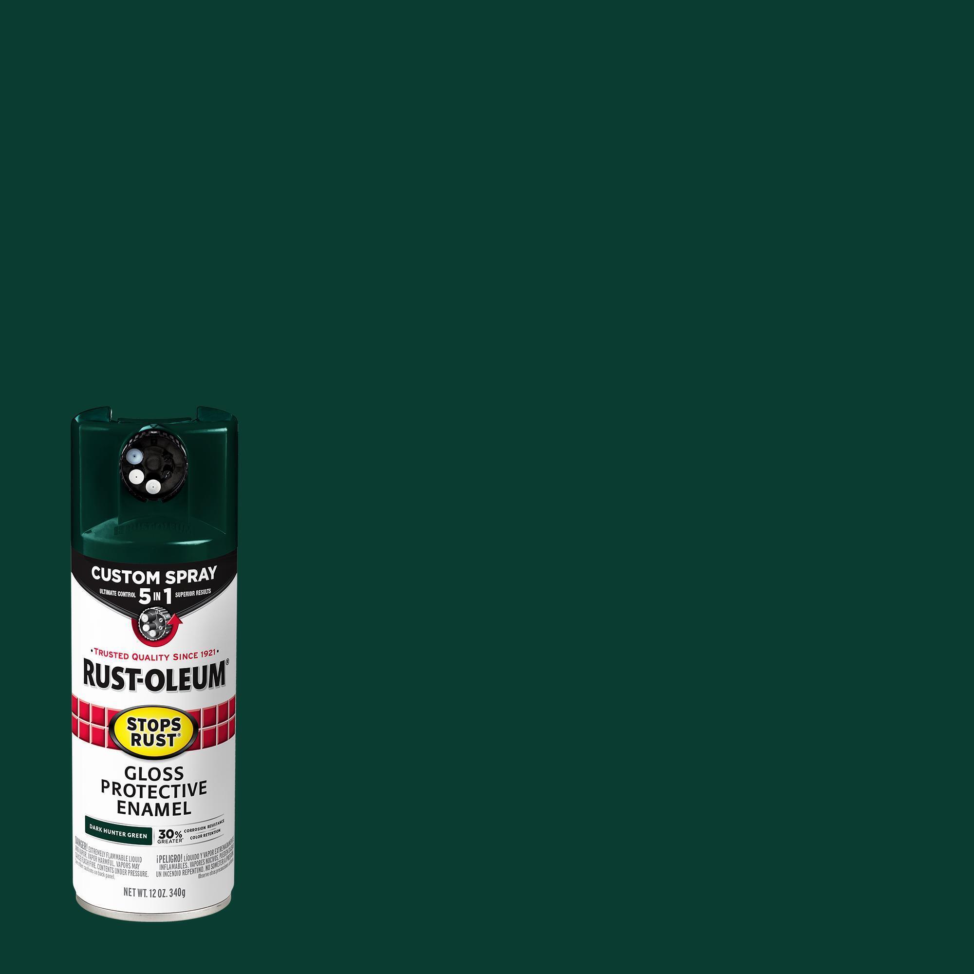 Rust Full Green Set Rust-Oleum Stops Rust Protective Enamel Custom 5-In-1 Spray Paint, Dark ...