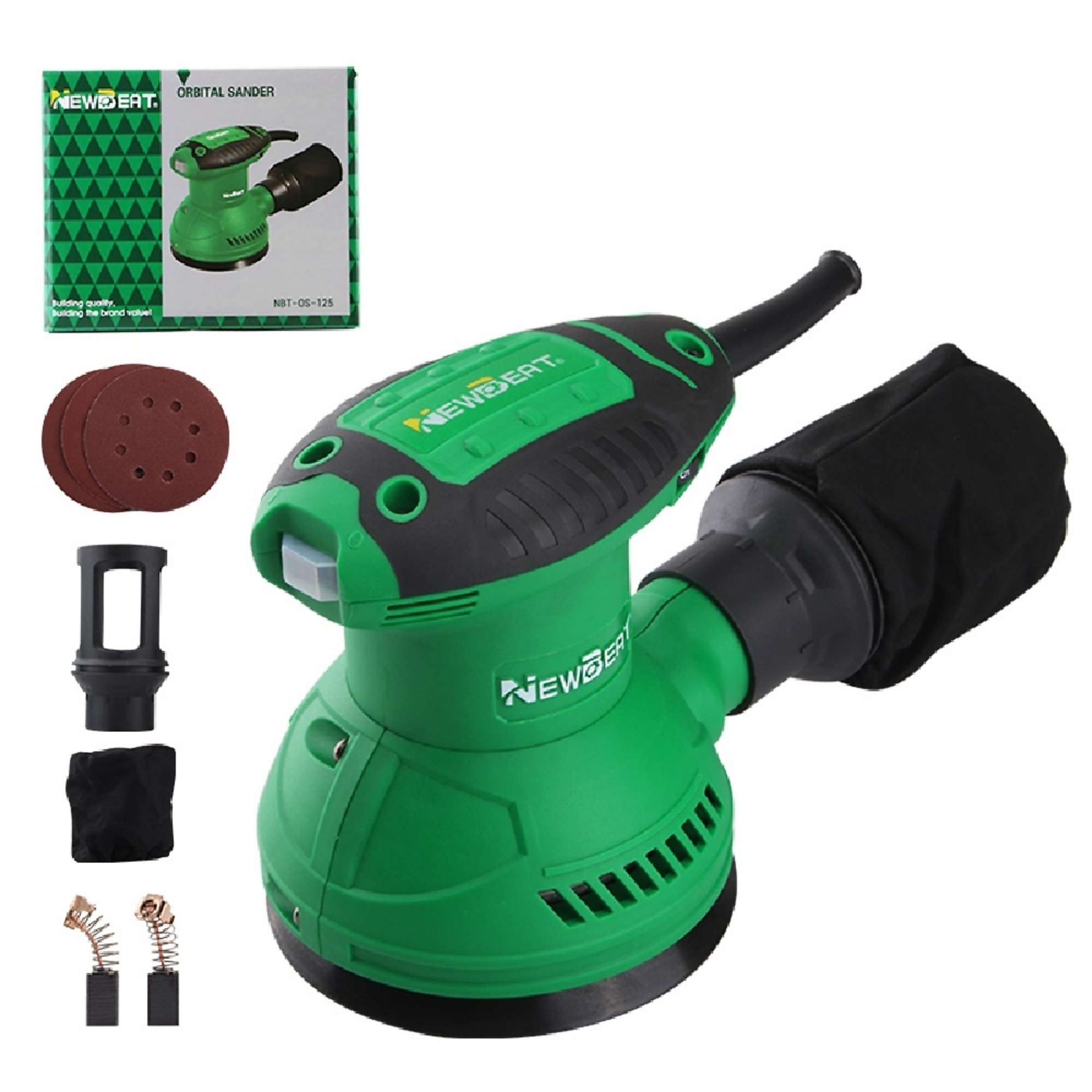 320W Electric Wood Sander with 12000RPM Random Orbital Polisher Dust Bag