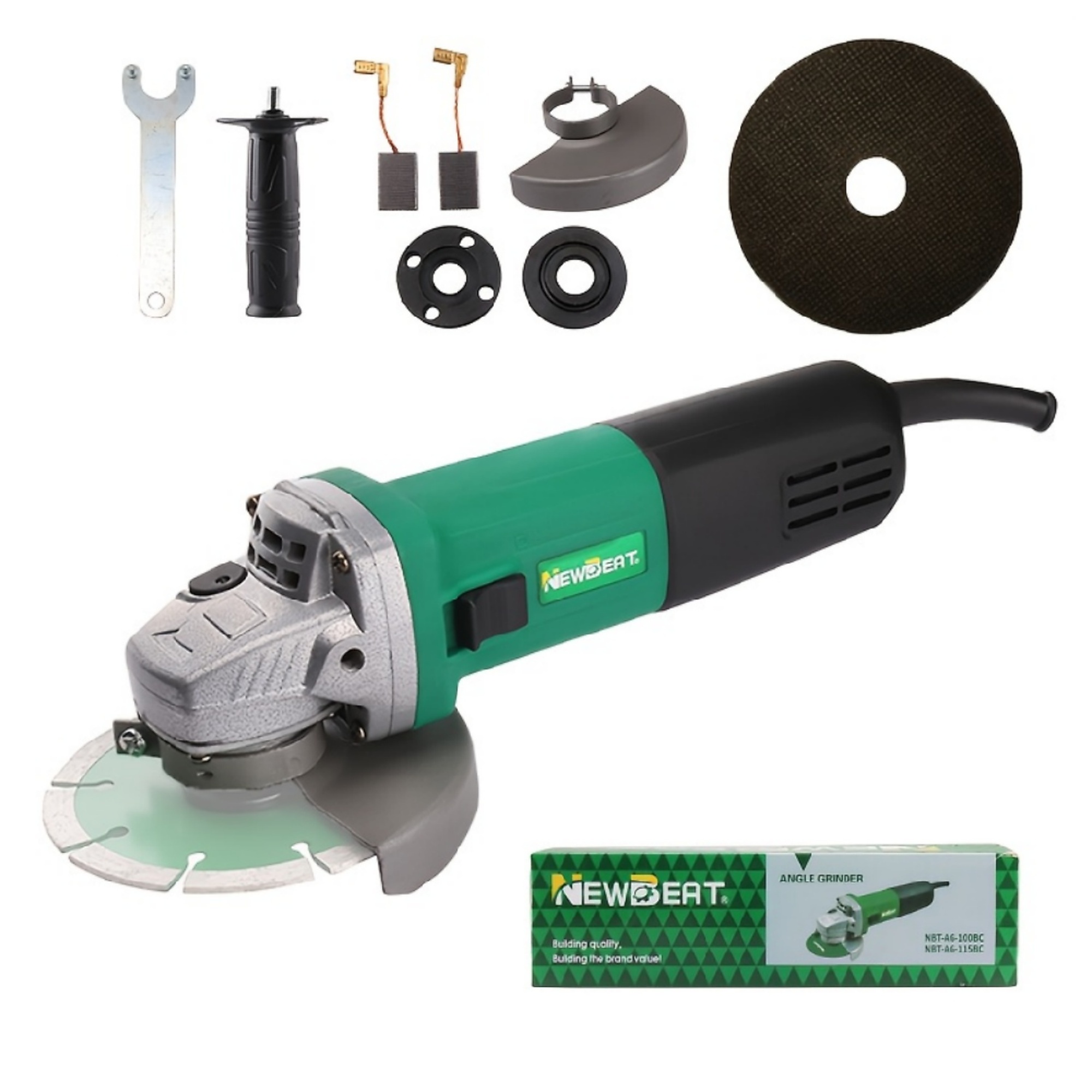 1000W Corded Angle Grinder with 4-1/2in Woodworking Power Tool and 1 Handle