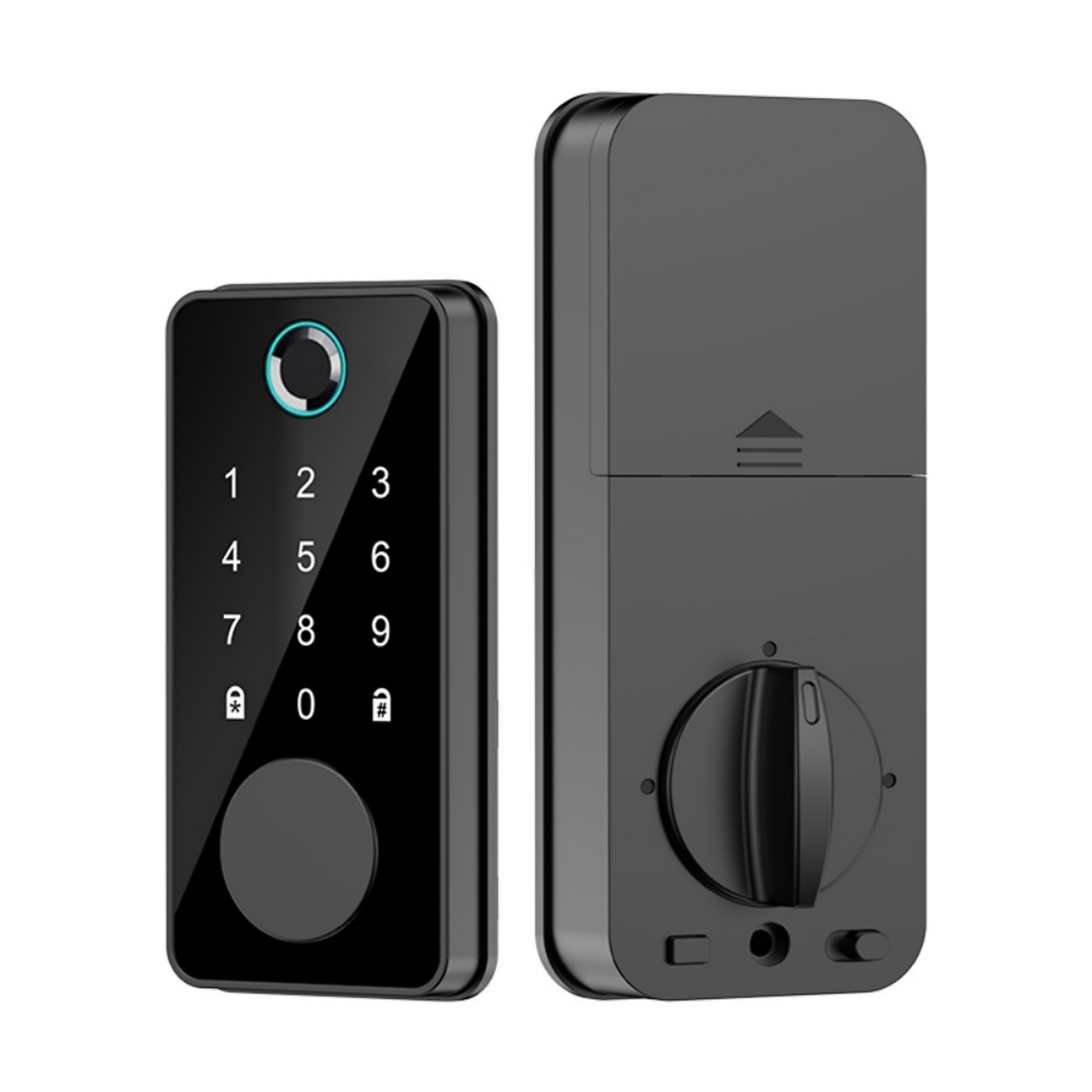 5 in 1 Smart Lock Door Lock in Black with Fingerprint Light and APP Unlock