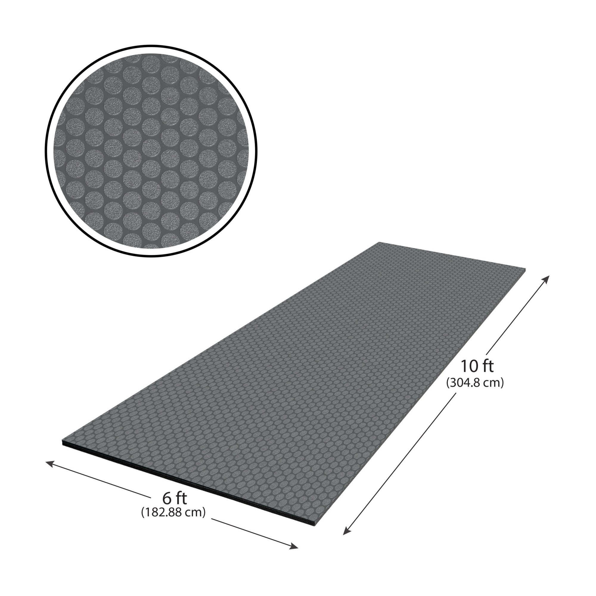 G-Floor Cushioned  Small Coin 6' x 10' - Slate Grey - Durable, Easy to Clean - AF58SC610SG
