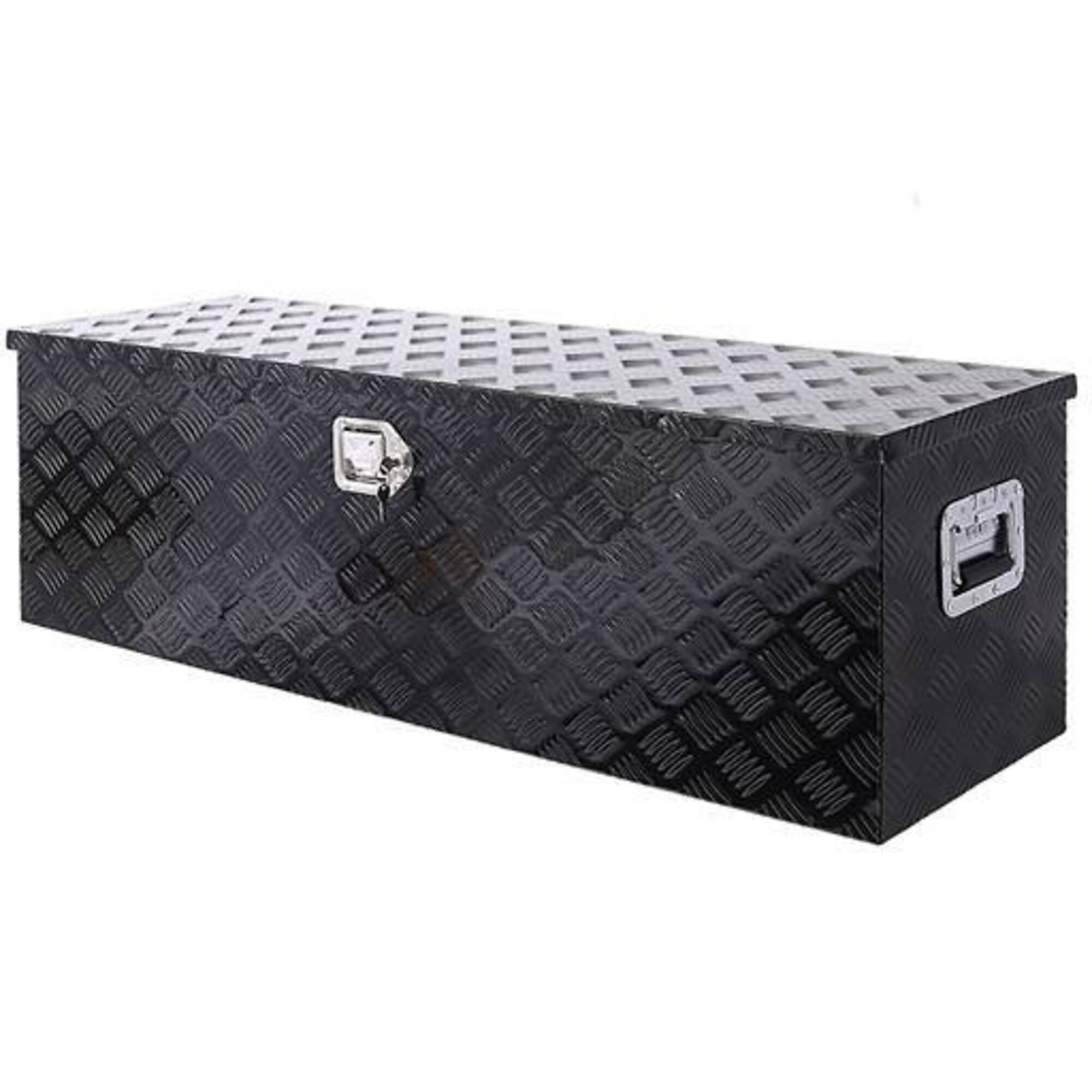 48-inch Aluminum Truck Bed Tool Box w/lock keys, black, BAC-W46581853