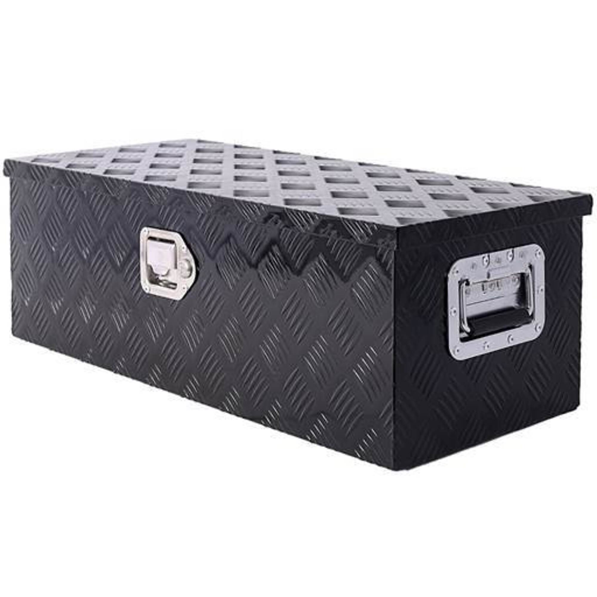 30-inch Aluminum Truck Bed Tool Box w/lock keys, black, BAC-W46581859