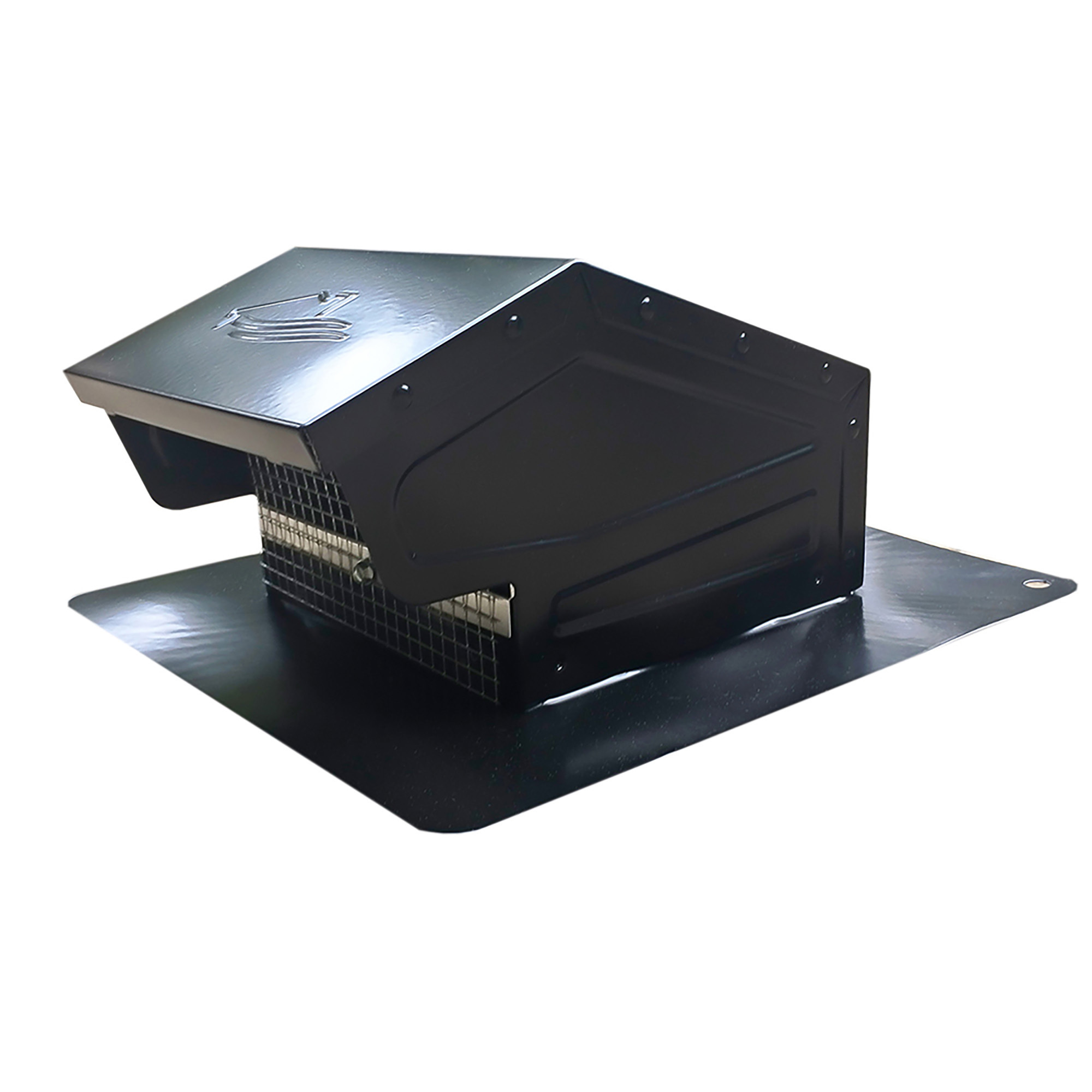 Builder's Best GRV824 4" Black Roof Cap, Flush, Flapper Screen