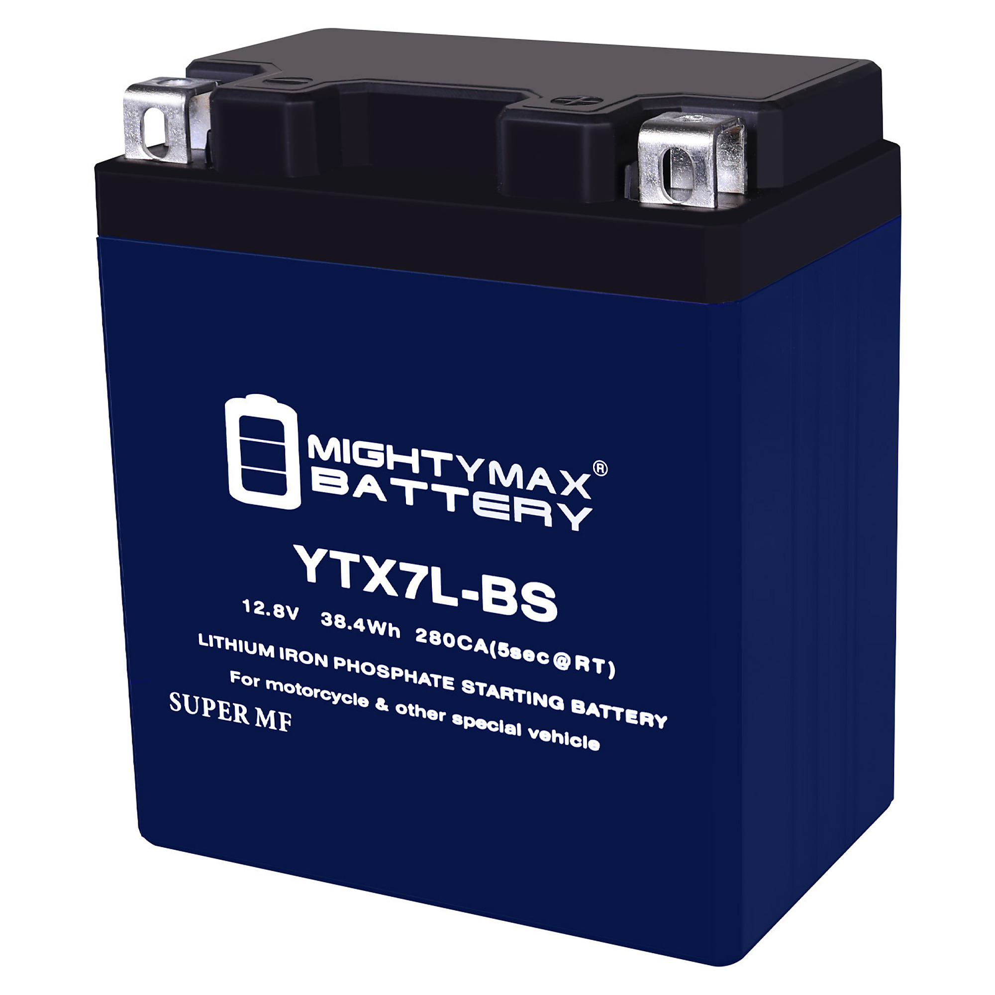 Mighty Max Battery YTX7L-BS LIFEPO4 - 12 Volt 6 AH, 210 CCA, Lithium Iron Phosphate (LiFePO4) Battery