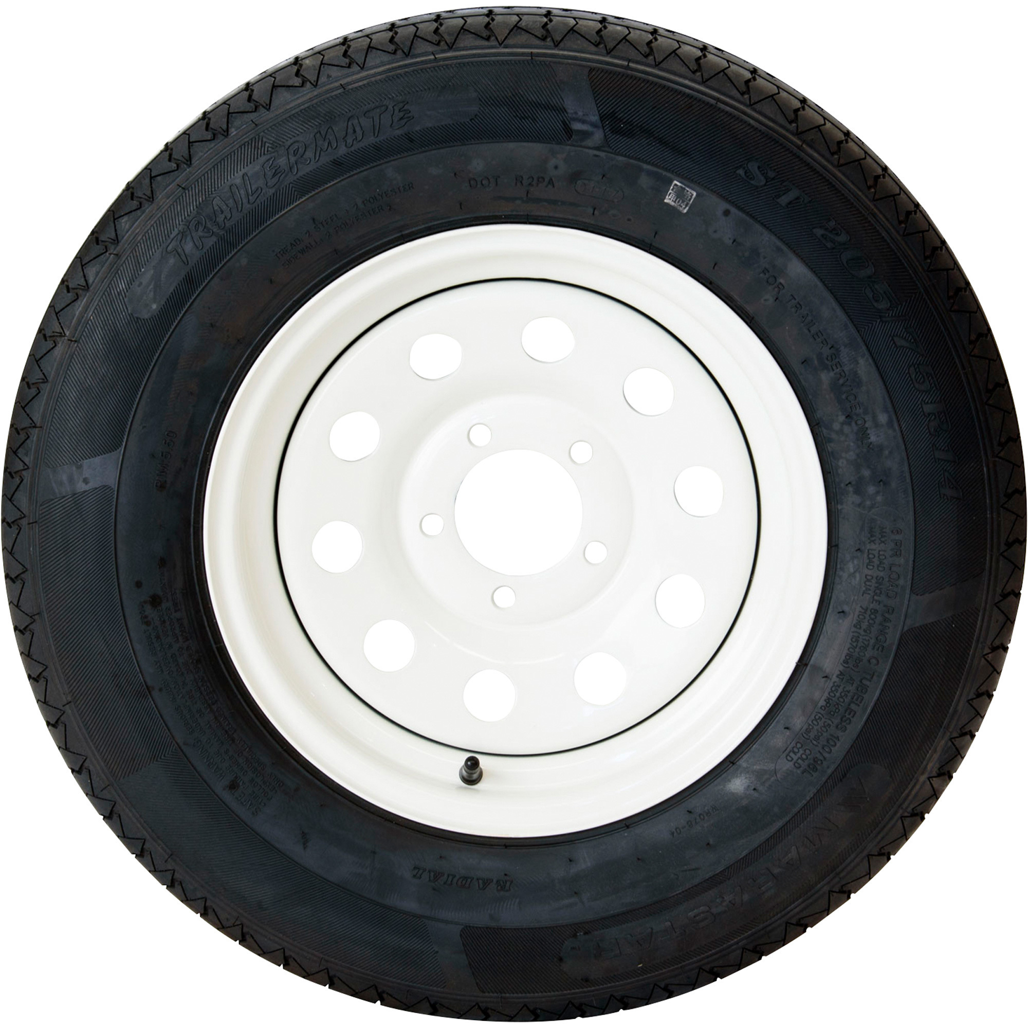 Marastar ST205/75R14 Radial Trailer Tire and Wheel Assembly, 2Pack, 5