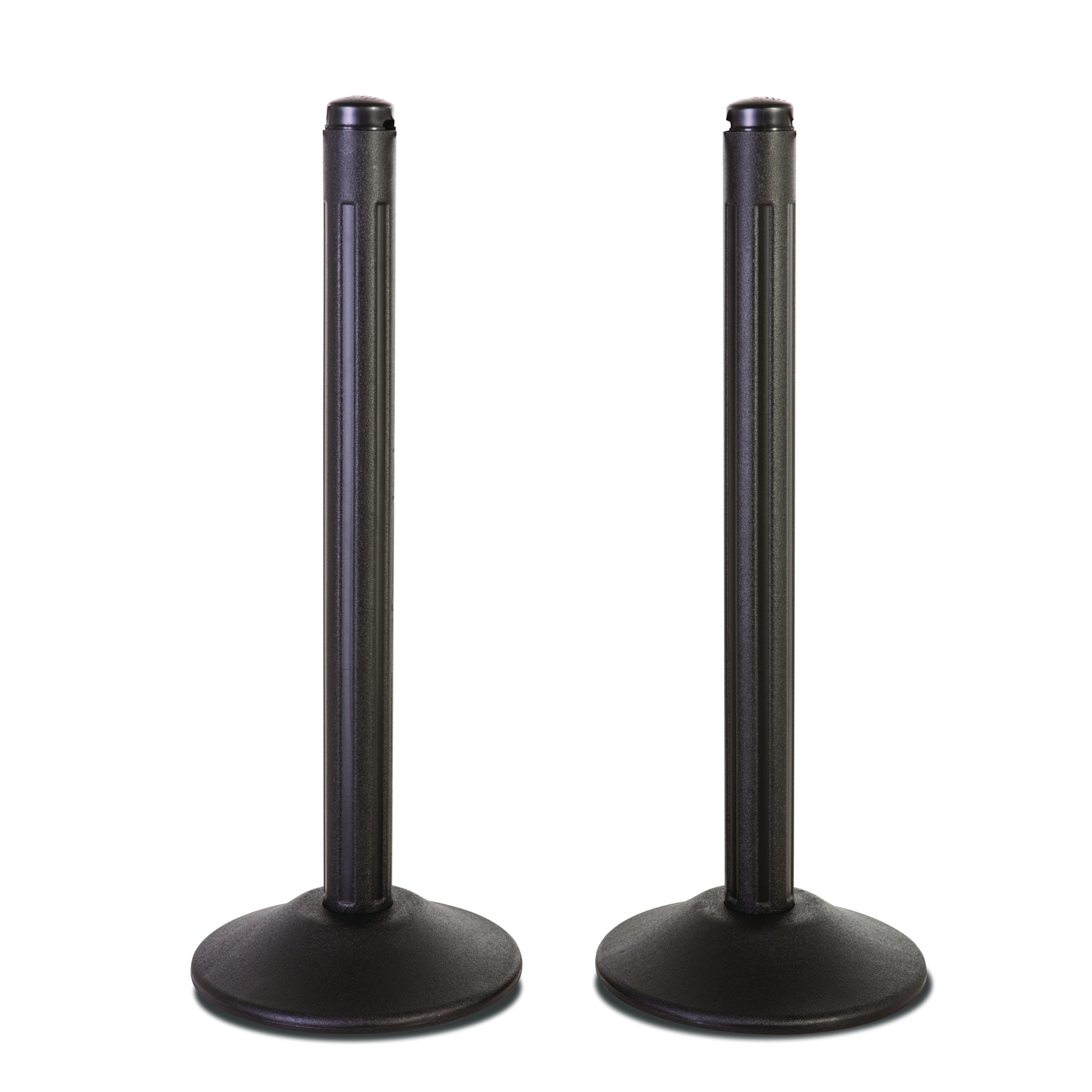 US Weight, Made in the USA, NEW ChainBoss Plastic Stanchions Crowd Control Barriers, Black Post, No Chain, Fillable Base, 2 pack, Model # U2203NC