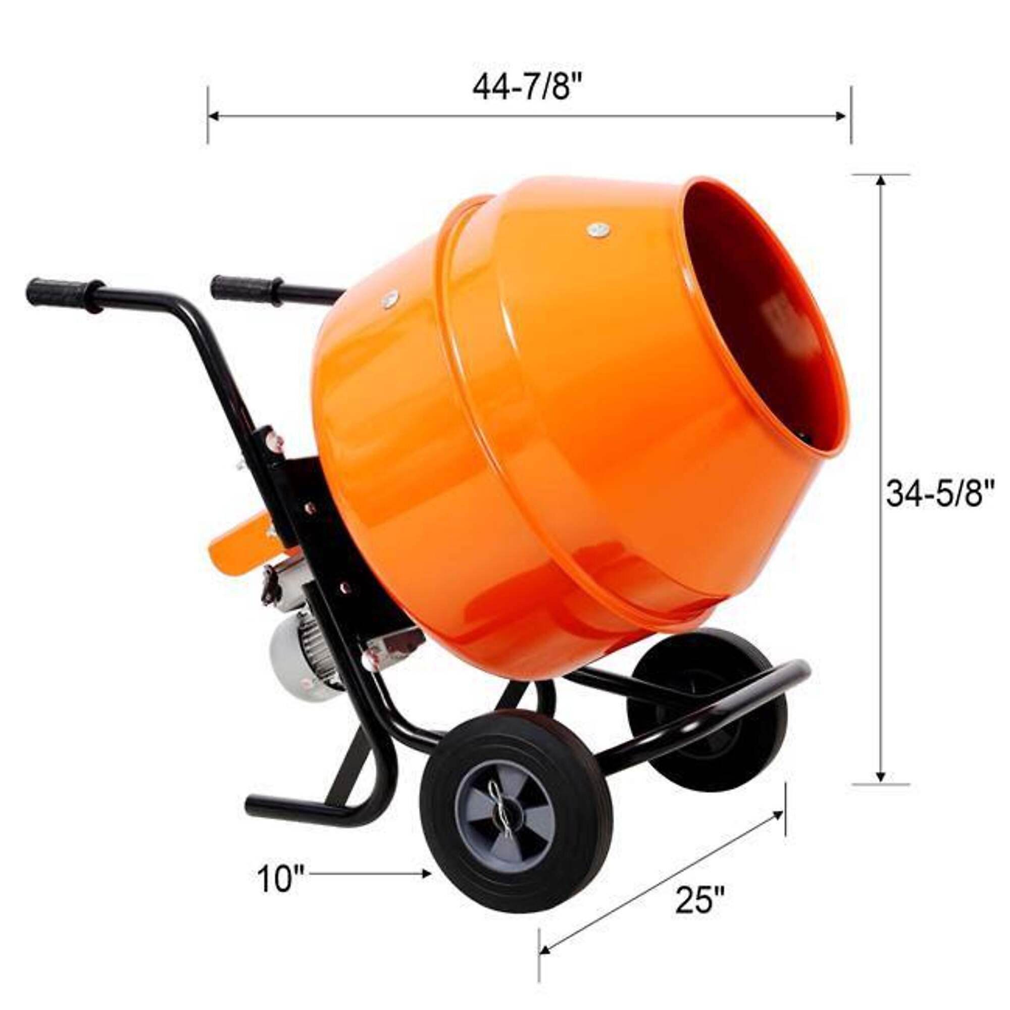 5 CU FT (150L) Portable Cement Concrete Mixer 115V-60HZ, orange, BAC-W465P336544