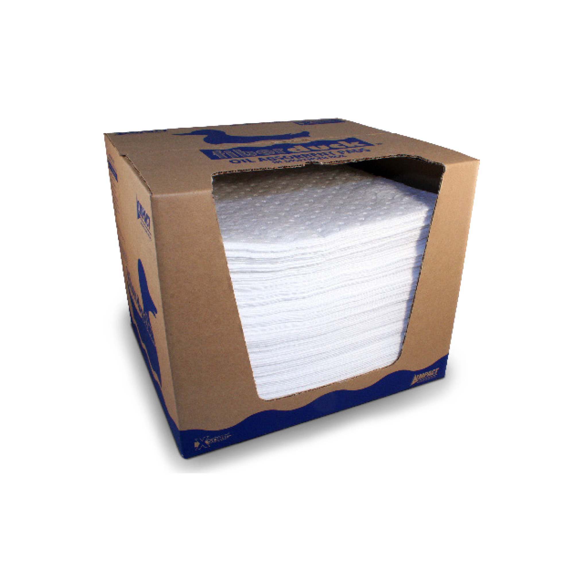 FiberDuck Medium-Weight Oil Sorbent Pads in Box, 100/Box, PPSB9D