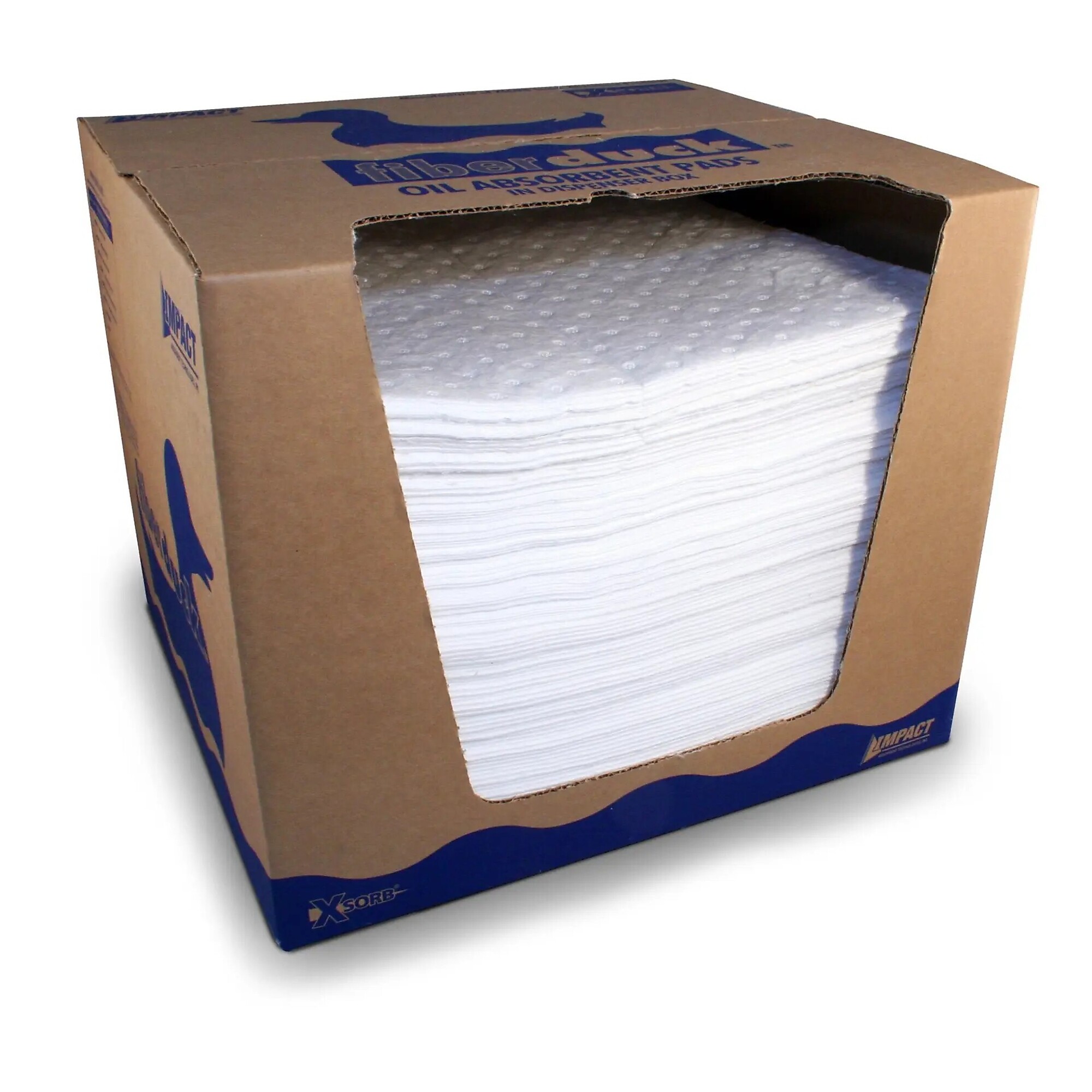 FiberDuck Heavyweight Absorbent Oil Pads, Box of 100, Model# PPSB12D