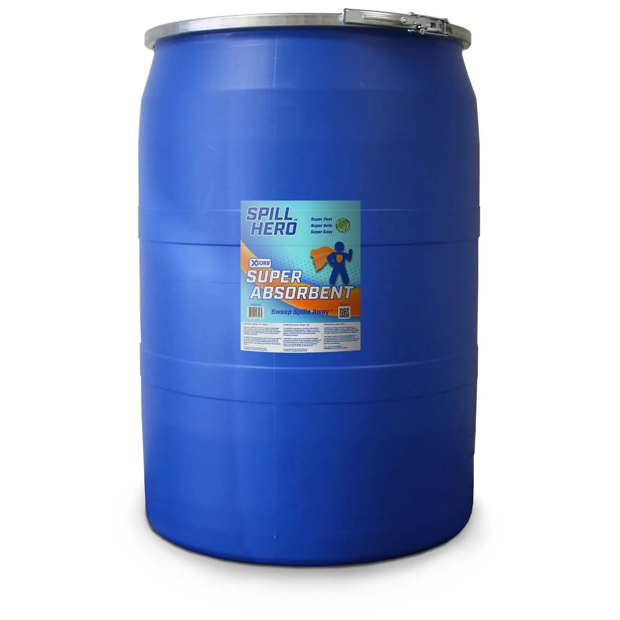 Spill Hero Universal Absorbent in 55 gal Poly Drum, XD55U