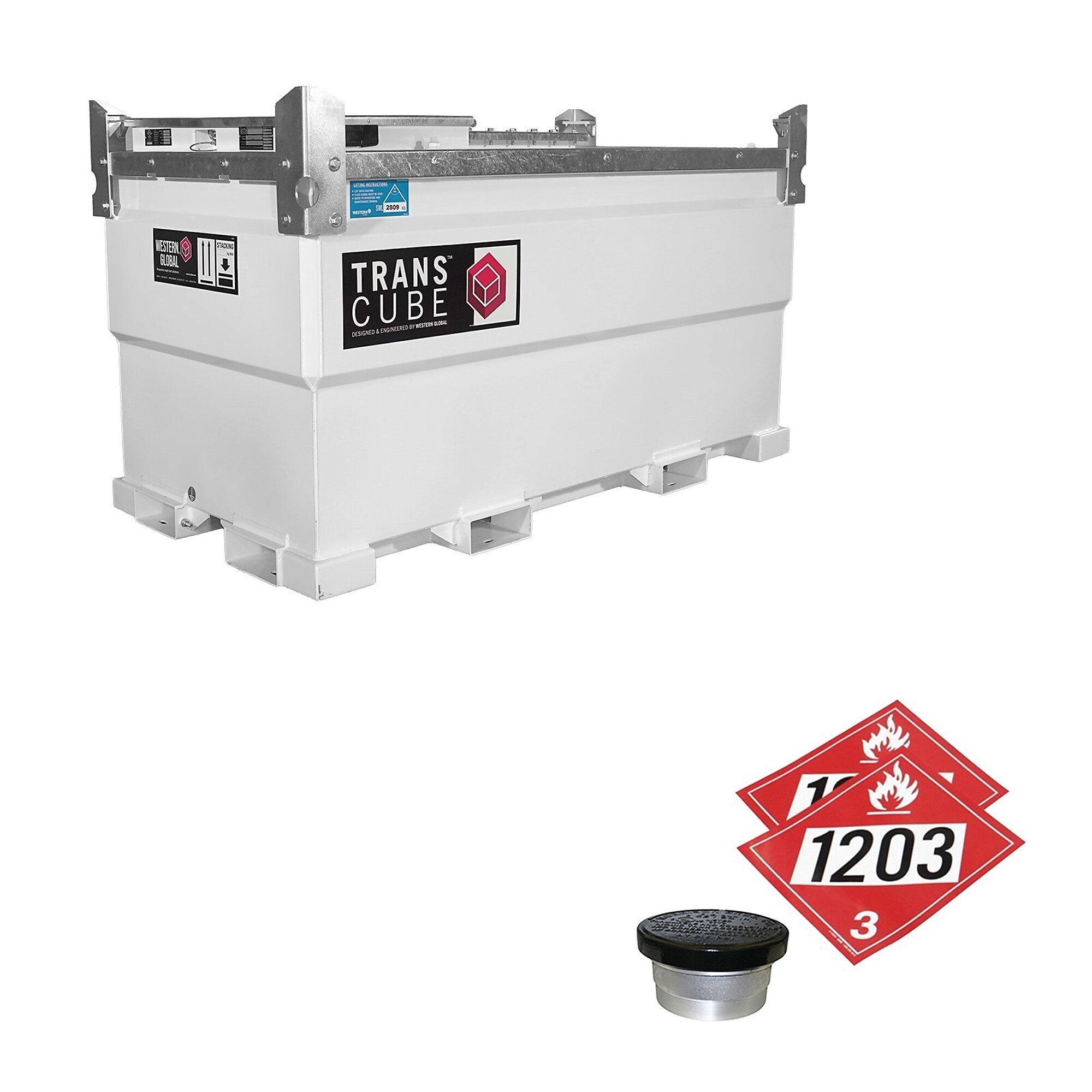 Western Global, TransCube, 552 Gallons, w/Gauge and Vent Kit, Gasoline, Shape Rectangle, Model# TCGWN0020-G
