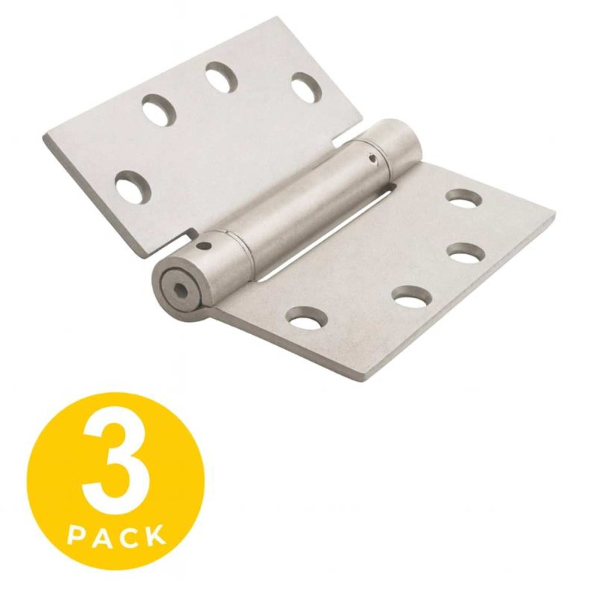 Global Door Controls, 4.5 in. x 4.5 in. Galvannealed Full Mortise Spring Squared Hinge with Non-Removable Pin - Set of 3, #CPS4545-GV-3
