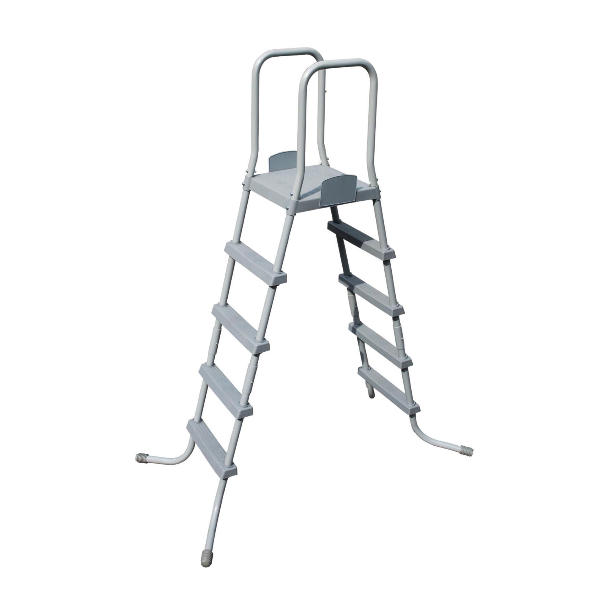 Bestway Flowclear 52 Inch Steel Above Ground Swimming Pool Ladder with No-Slip Steps