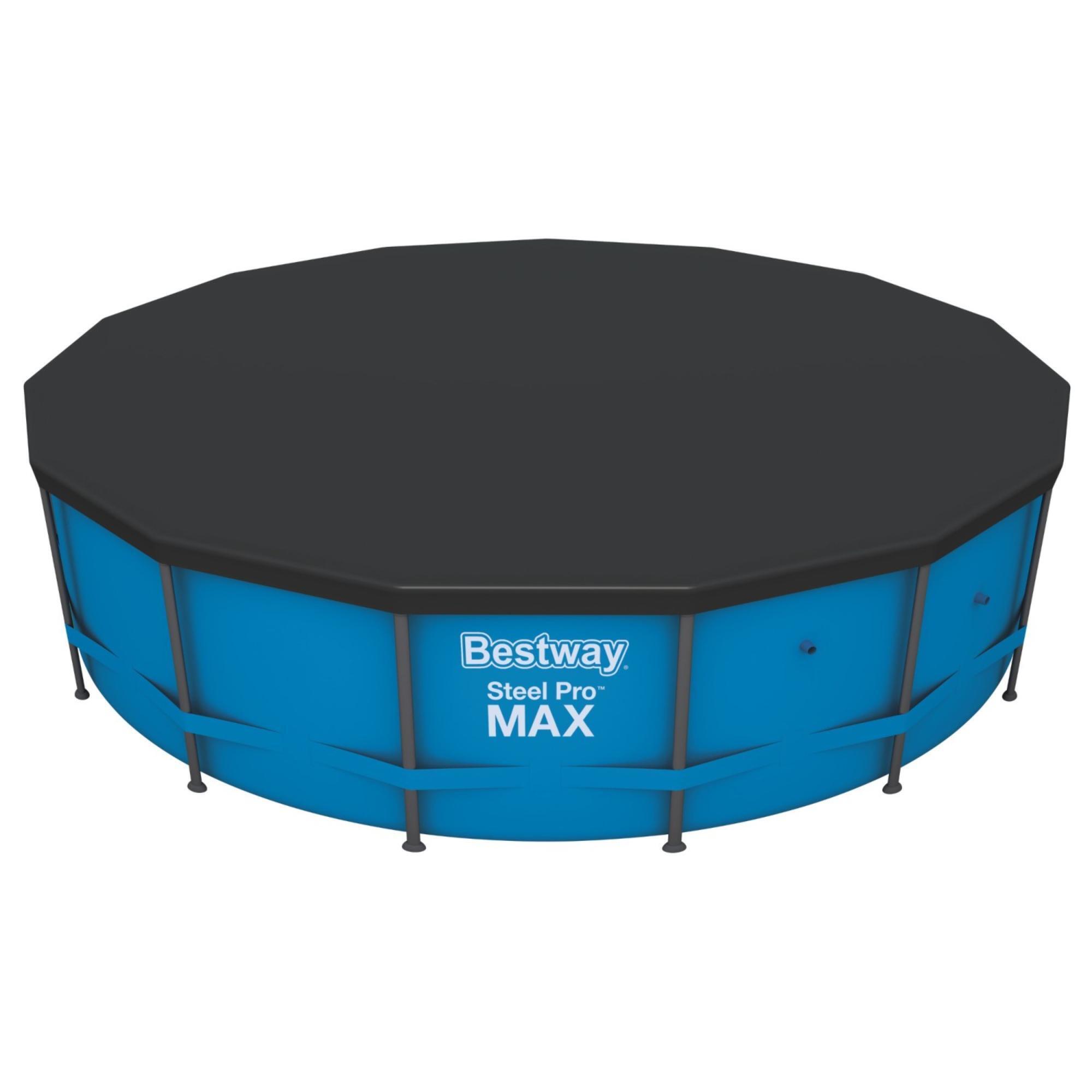 Bestway Flowclear 10 Foot Round Above Ground Pool Cover, Black
