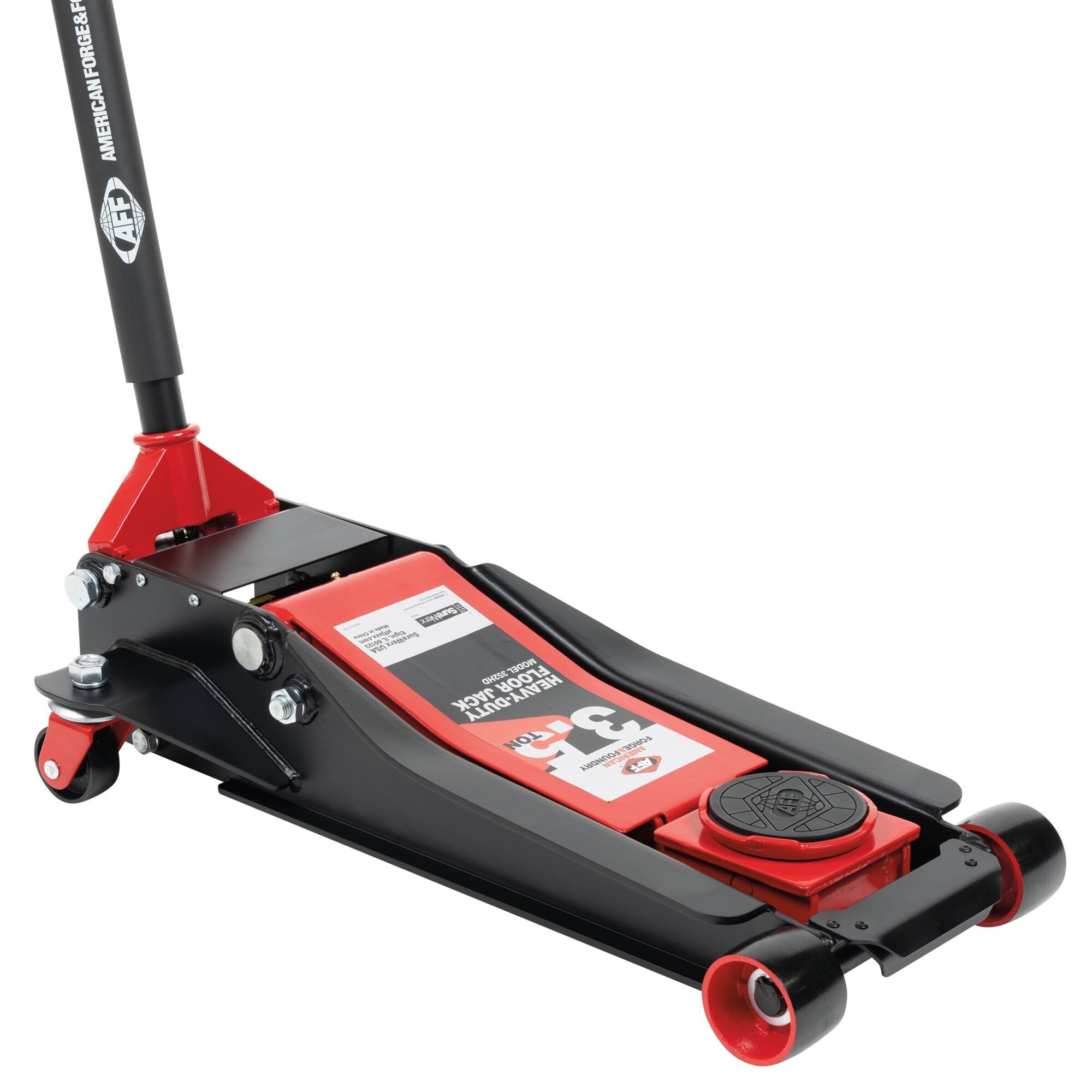 American Forge & Foundry - Service Jack - 3.5 Ton Capacity - Lightning™ Lift - Short Chassis - 2 pc Handle - 3.75" Min H to 20.5" Max H - Heavy Duty - Model # 352HD