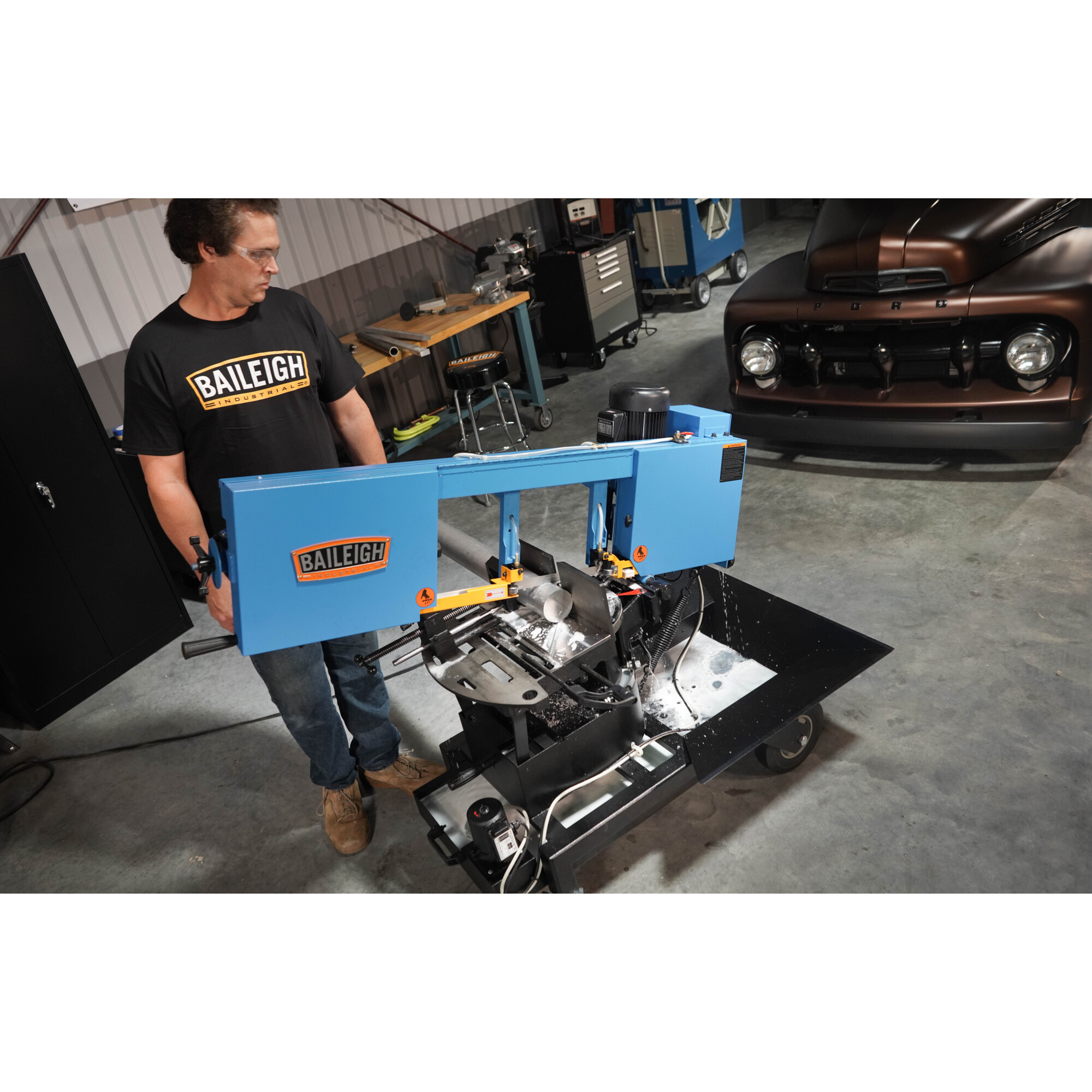 Baileigh BS-10VS - Portable EVS Dual Mitering Bandsaw
