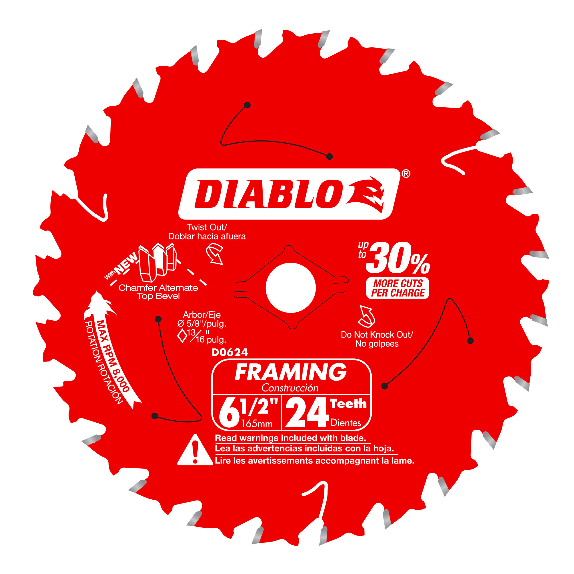 Diablo, Framing Blade, 6-1/2" x 24T, D0624A