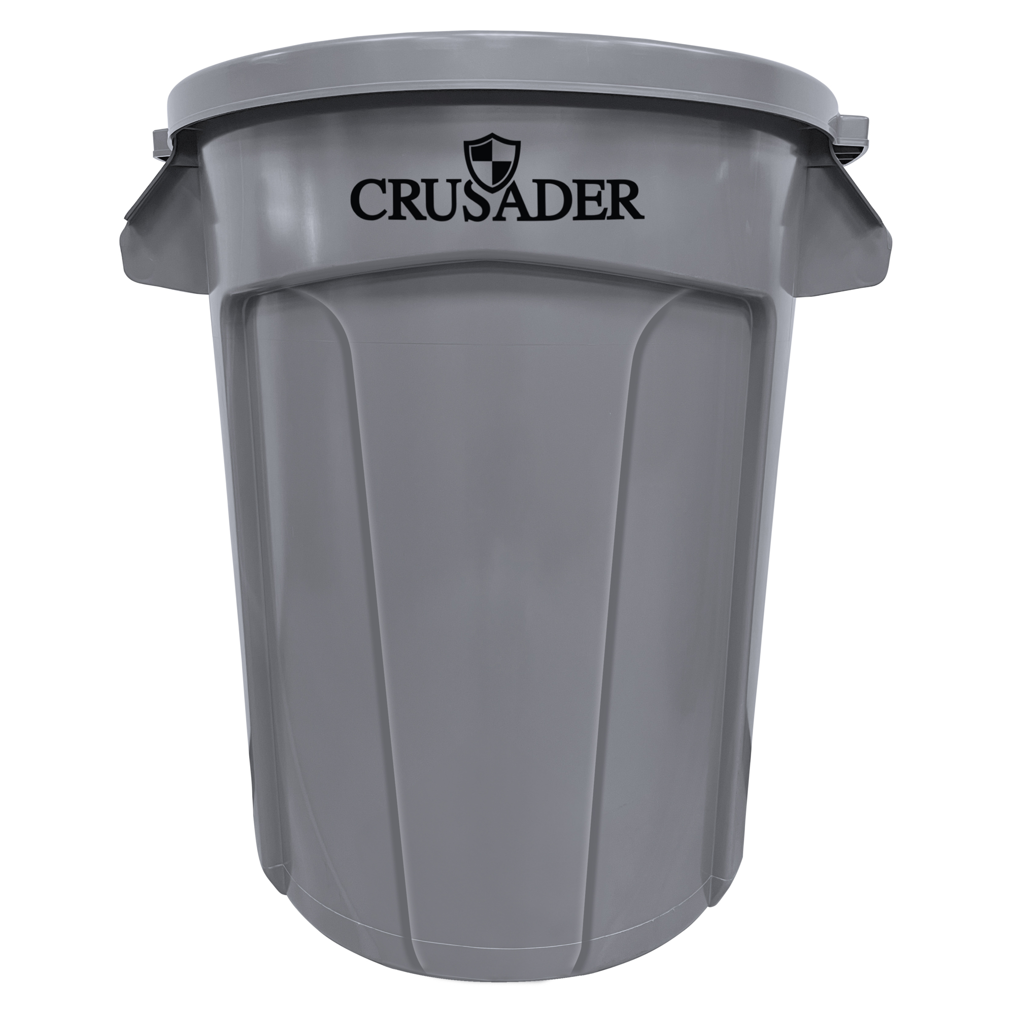 Quantum Storage Crusader Heavy-Duty Utility Container — 32 Gallon, 22in. Dia. x 27.3in. H, Polyethylene, Gray, NSF, Model# CTC-32GY