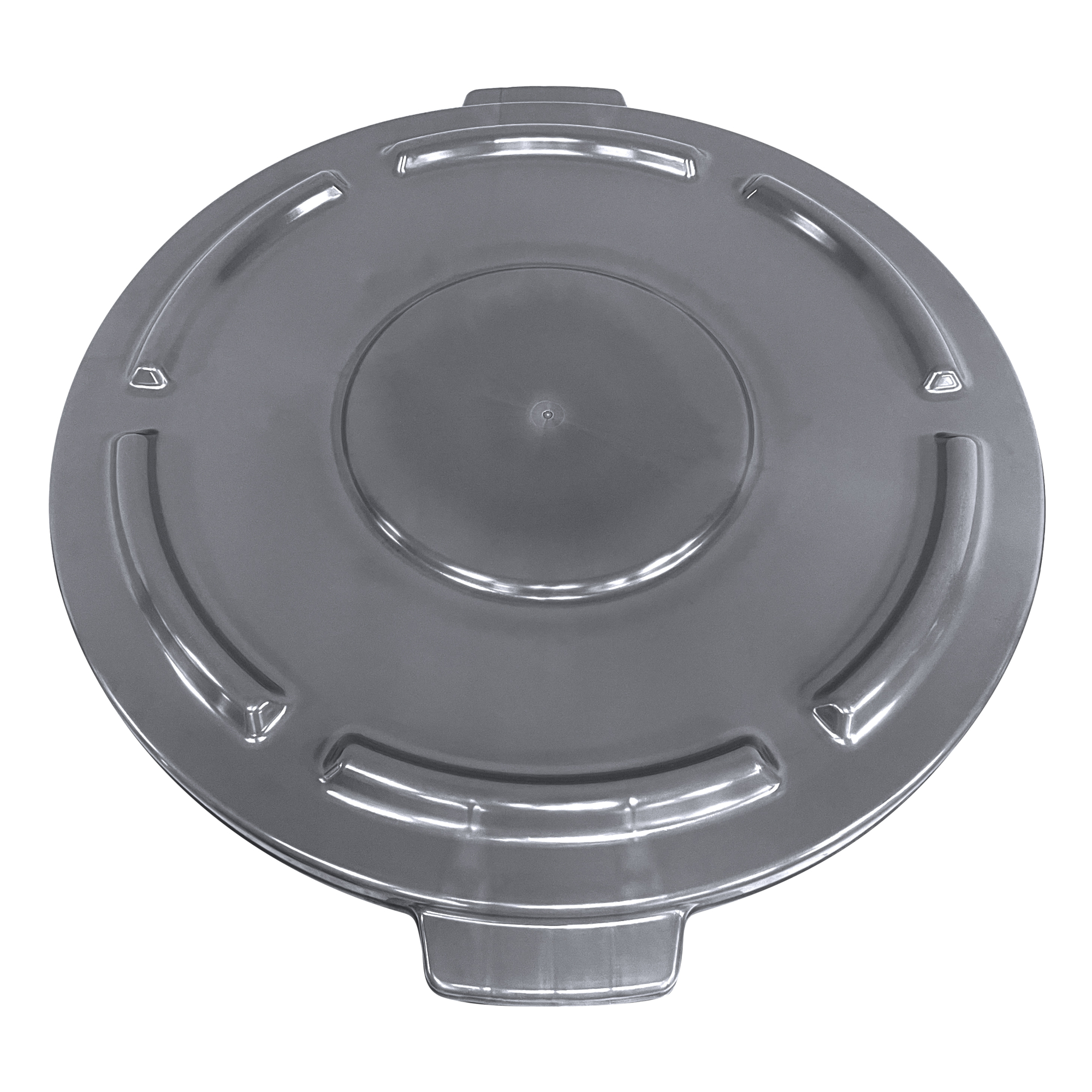 Crusader Round Heavy-duty Utility Container Lid, 22" Dia., for 32 Gallon trash can, Polyethylene, Gray, NSF, Made in USA