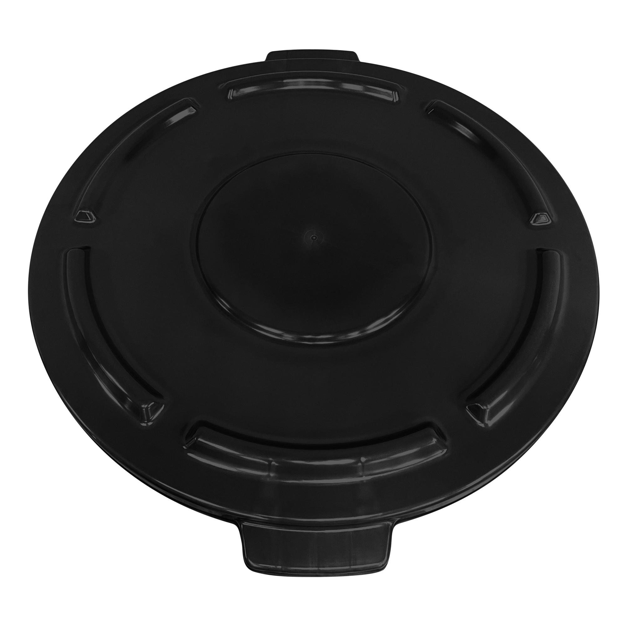 Crusader Round Heavy-duty Utility Container Lid, 19-1/2" Dia., for 20 Gallon trash can, Polyethylene, Black, NSF, Made in USA