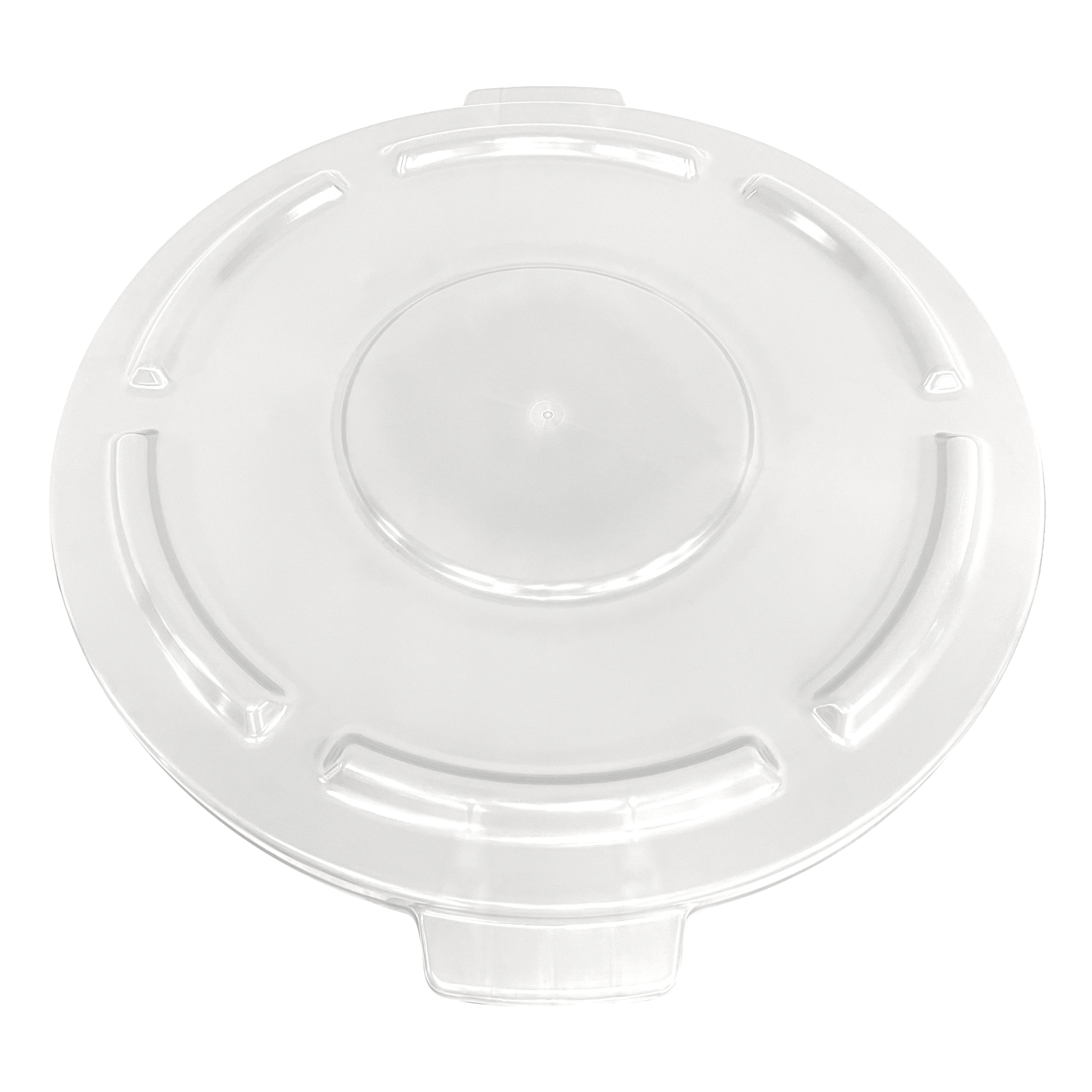 Crusader Round Heavy-duty Utility Container Lid, 15-3/5" Dia., for 10 Gallon trash can, Polyethylene, White, NSF, Made in USA