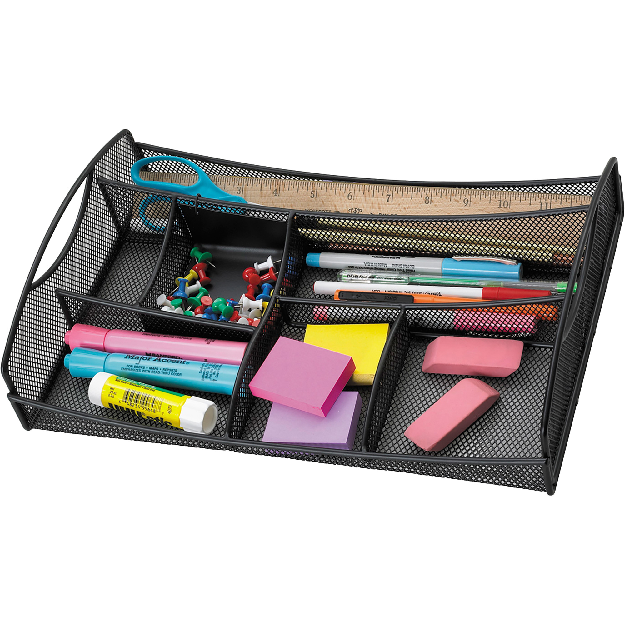 Safco Onyx Mesh Drawer Organizer-- 7 Compartments, Black, Model# 3262BL