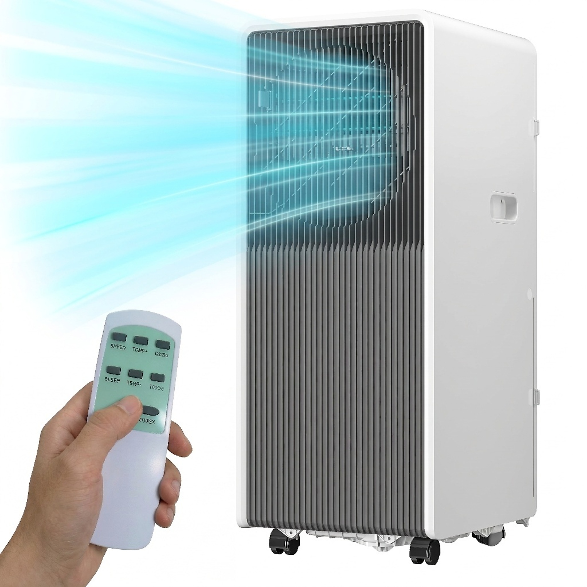 EdenDirect Portable Air Conditioner — 10,000 BTU, Cools 450 Sq. Ft., Dehumidifier, Remote Control, White, Model# NTE-A027G-10C