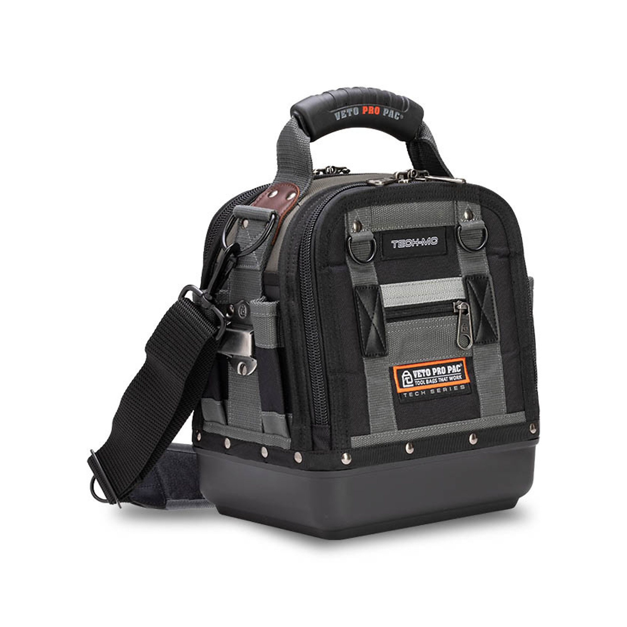 Veto Pro Pac Tech Compact Tool Bag — 38 Pockets, Ergonomic Grip, Stainless Steel Tape Clip, Model# VPP10058