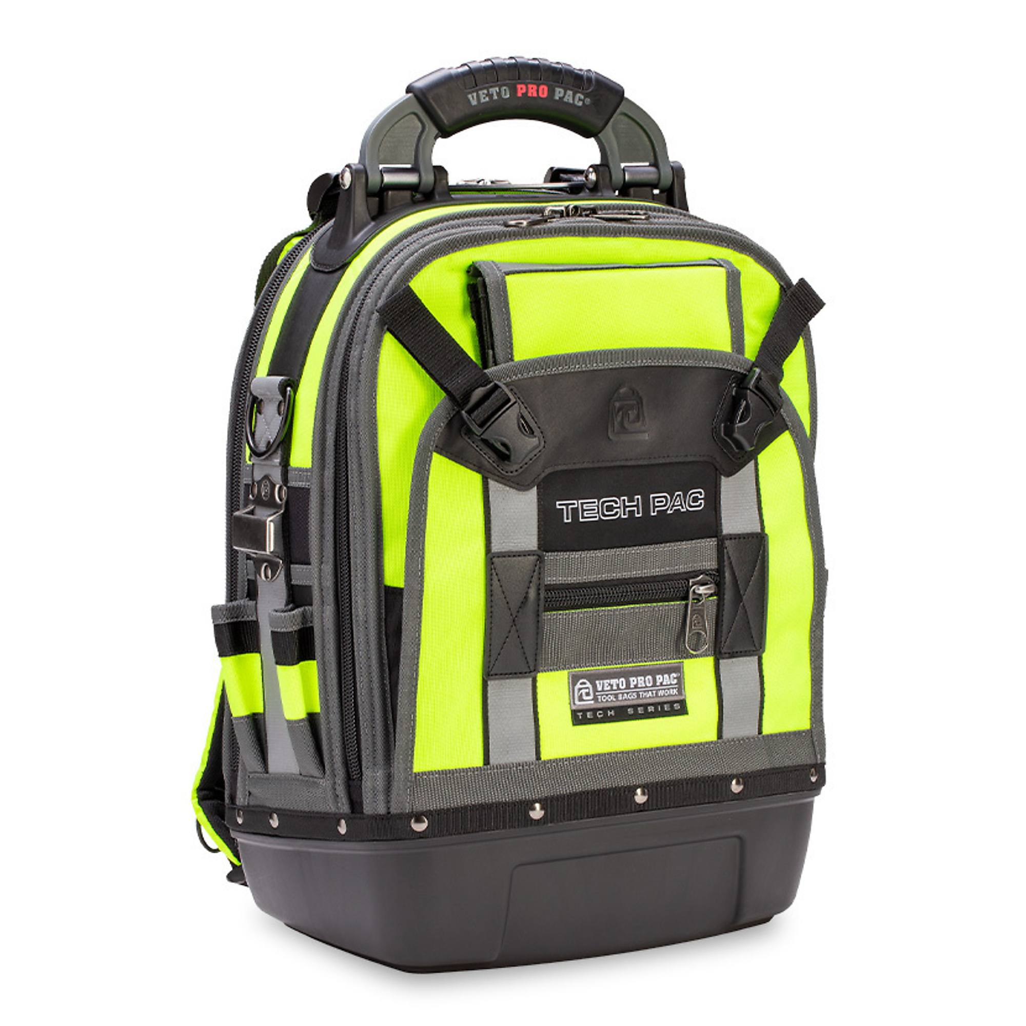 Veto Pro Pac Large Tool Backpack — Hi-Viz Yellow, Non-Tipping, Model# VPP10063