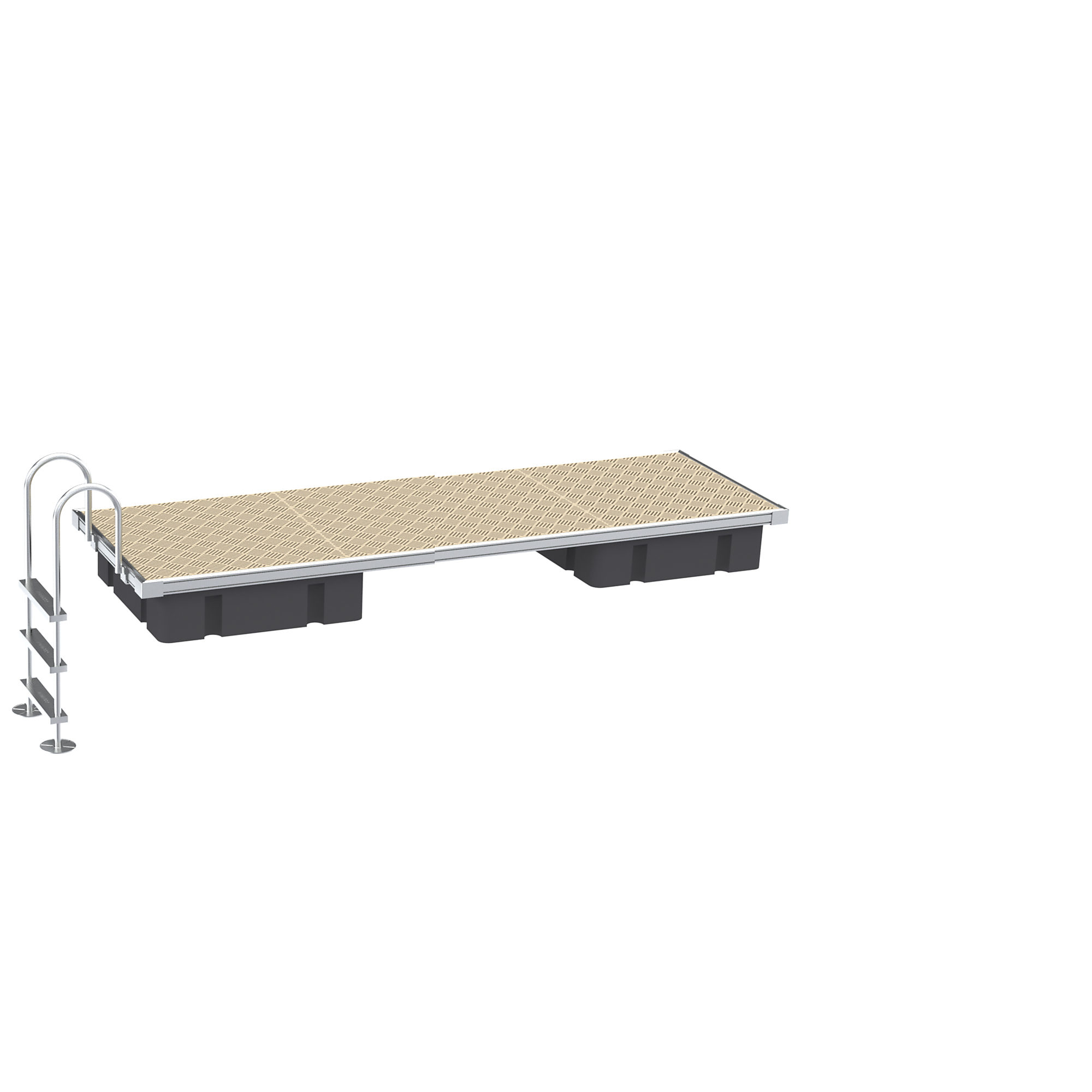 EasyConnect by Alumidock Floating Dock — 3ft. x 12ft., Aluminum Frame, Stone-Colored Polypropylene Decking, 10-Year Warranty, Model# DOCKS:ECF-3-12-S