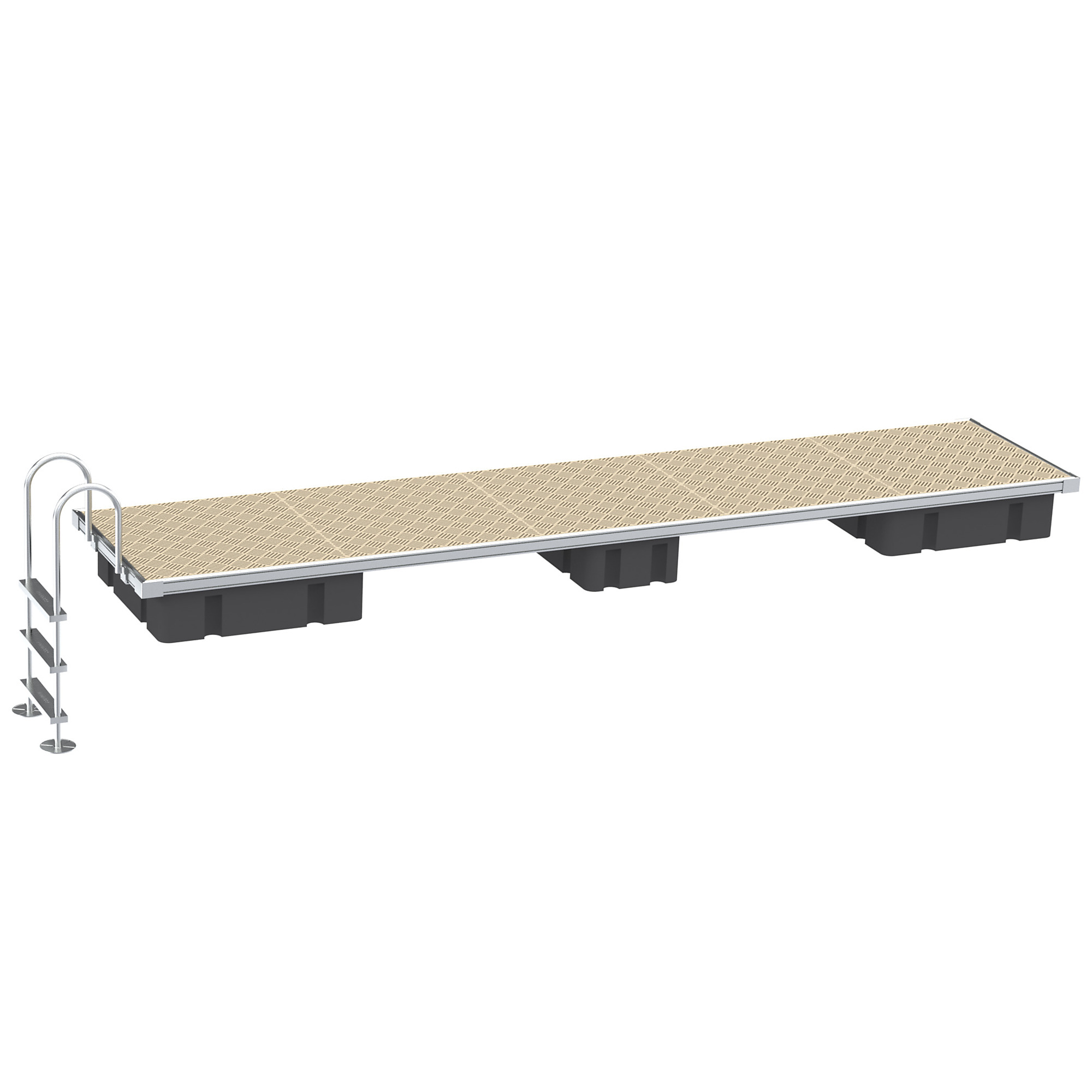 EasyConnect by Alumidock Floating Dock — 5ft. x 20ft., Aluminum Frame, Stone-Colored Polypropylene Decking, 10-Year Warranty, Model# DOCKS:ECF-5-20-S
