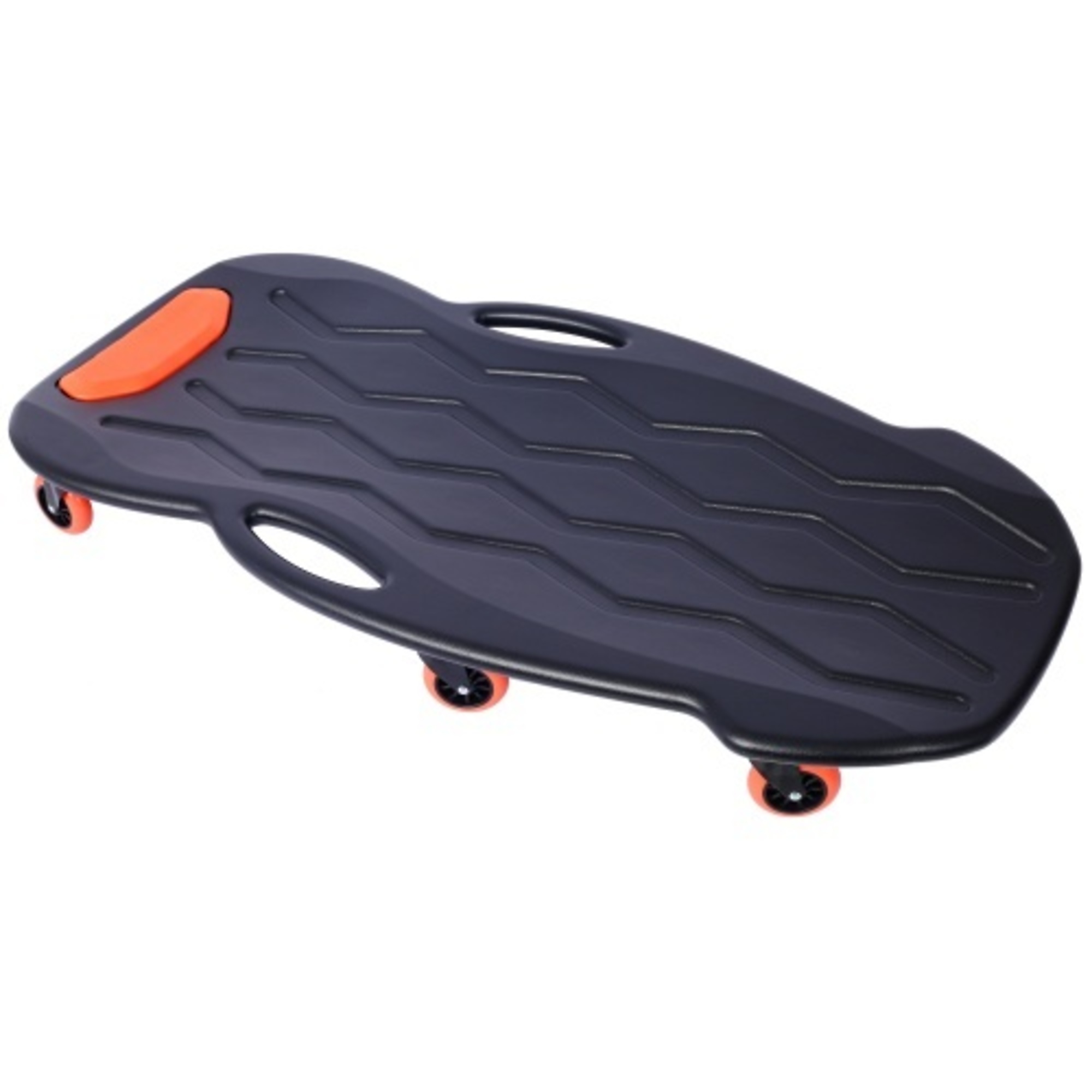 TMB BAC-W465P144542 Heavy-Duty Mechanic Creeper — 42in., 330-Lb. Capacity, Orange, HDPE, Ergonomic Design, Dual Tool Trays, Model# BAC-W465P144542