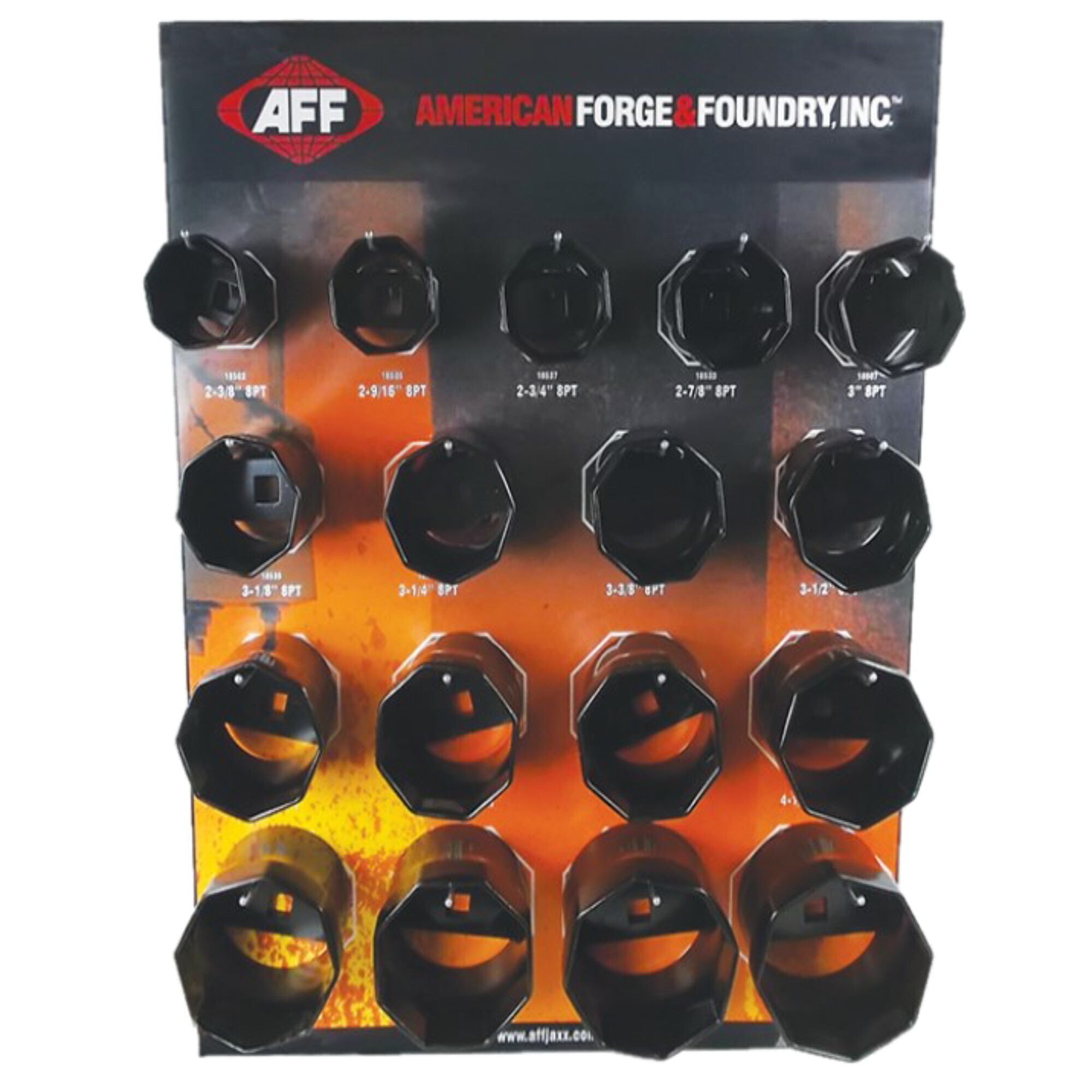 American Forge & Foundry Axle Nut Socket Display Kit — 8 Pt., 34 Pcs, Model# 18580P