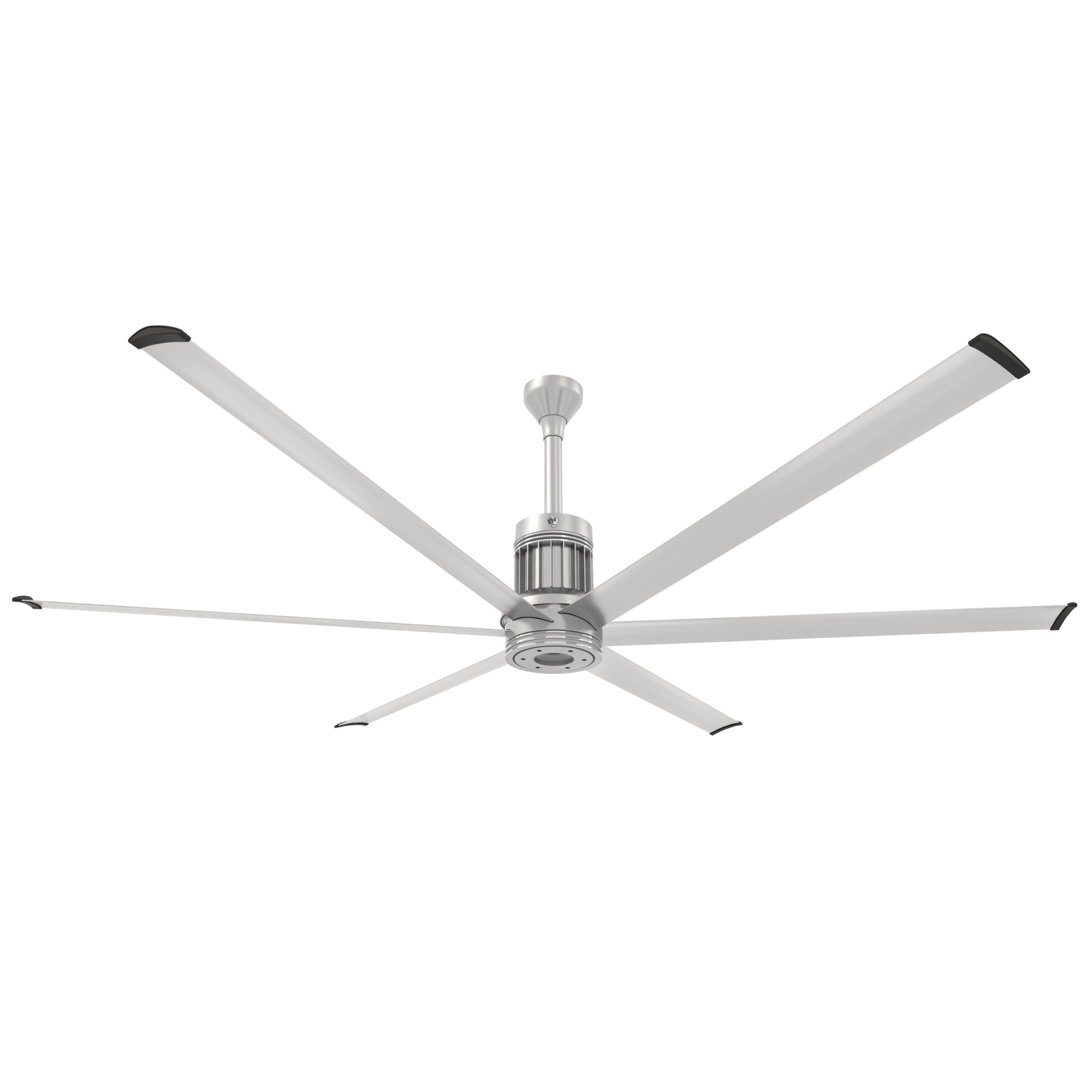 Big Ass Fans i6 Ceiling Fan — 96in., Brushed Silver, Outdoor, WiFi/BLE, 100-277V/1PH, 12in. Extension Tube, Model# MK-I61-081906A727I12