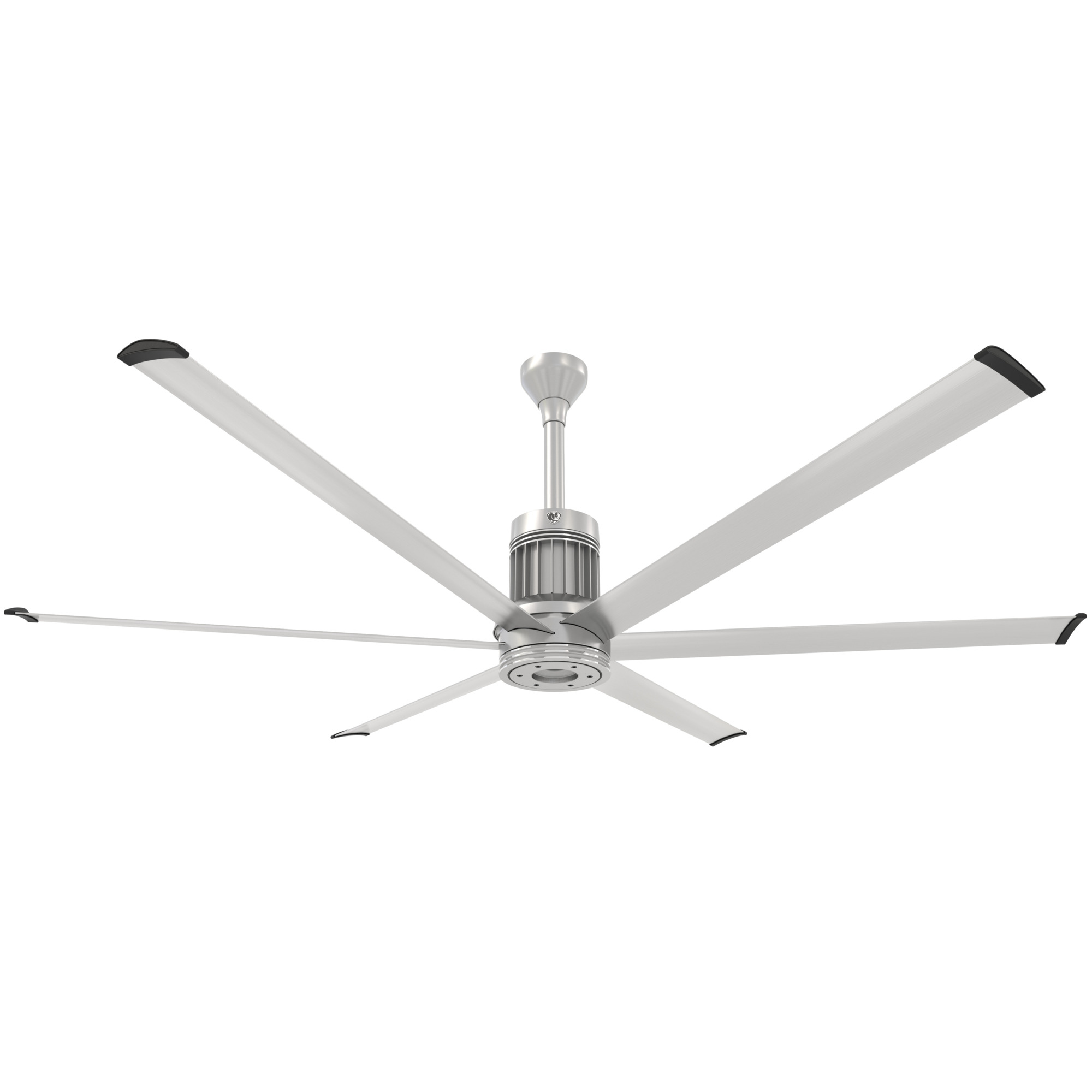 Big Ass Fans i6 Ceiling Fan — 84in., Brushed Silver, Indoor, WiFi/BLE, 100-277V, 12in. Extension Tube, Model# MK-I61-071806A72Ii12