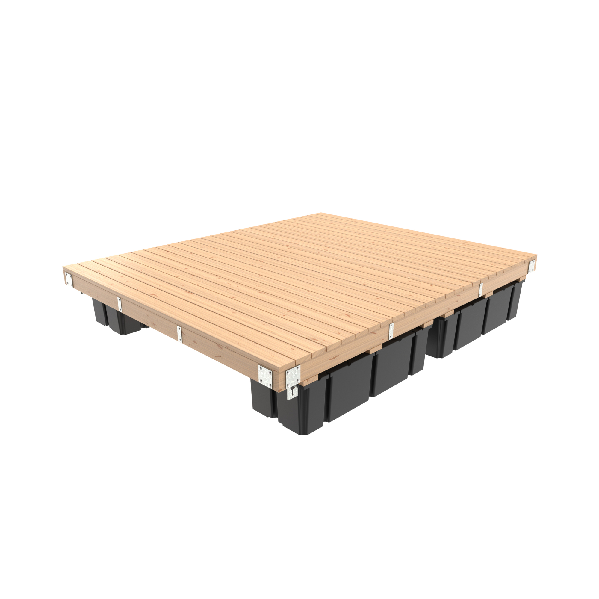 Multinautic Floating Wood Dock Kit — 10ft. x 12ft., 4 Foam-Filled Floats, HDG Steel Components, Model# 19444