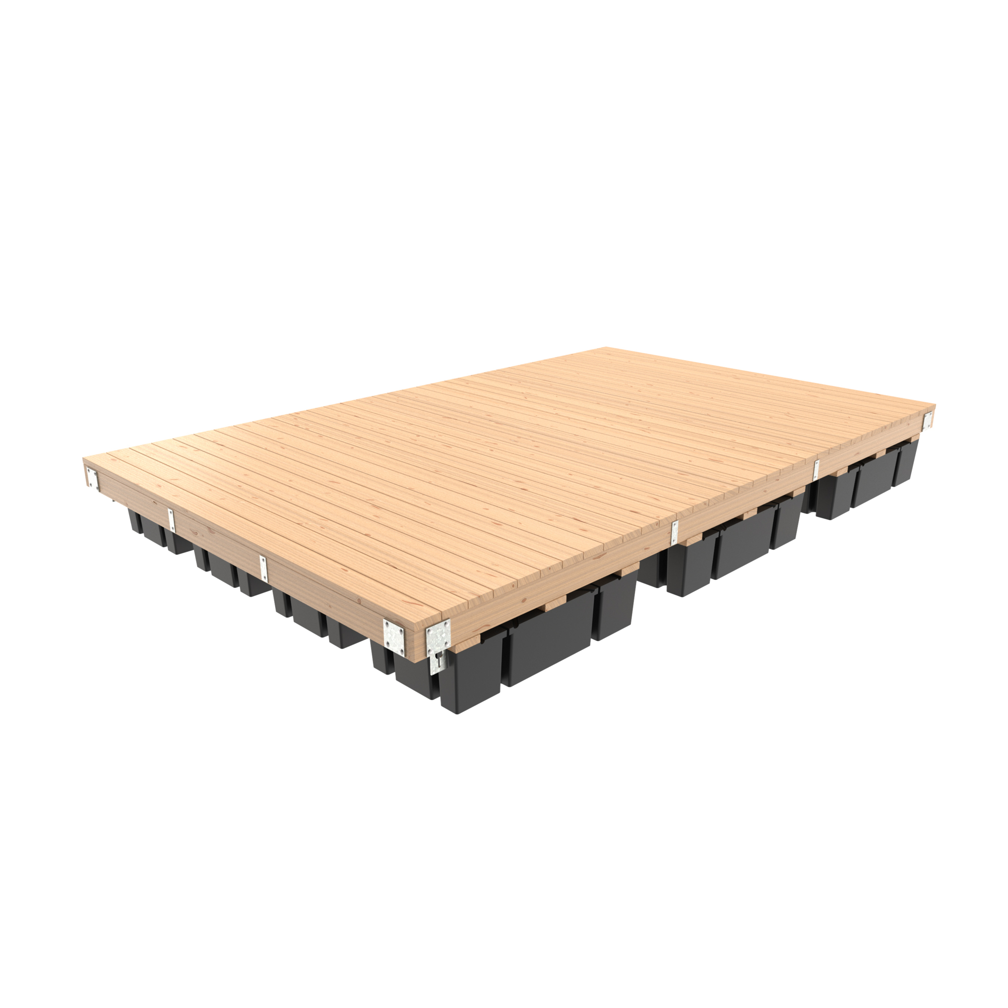 Multinautic Floating Wood Dock Kit — 10ft. x 16ft., Medium Freeboard, 10 Foam-Filled Floats, Galvanized Steel Components, Model# 19435