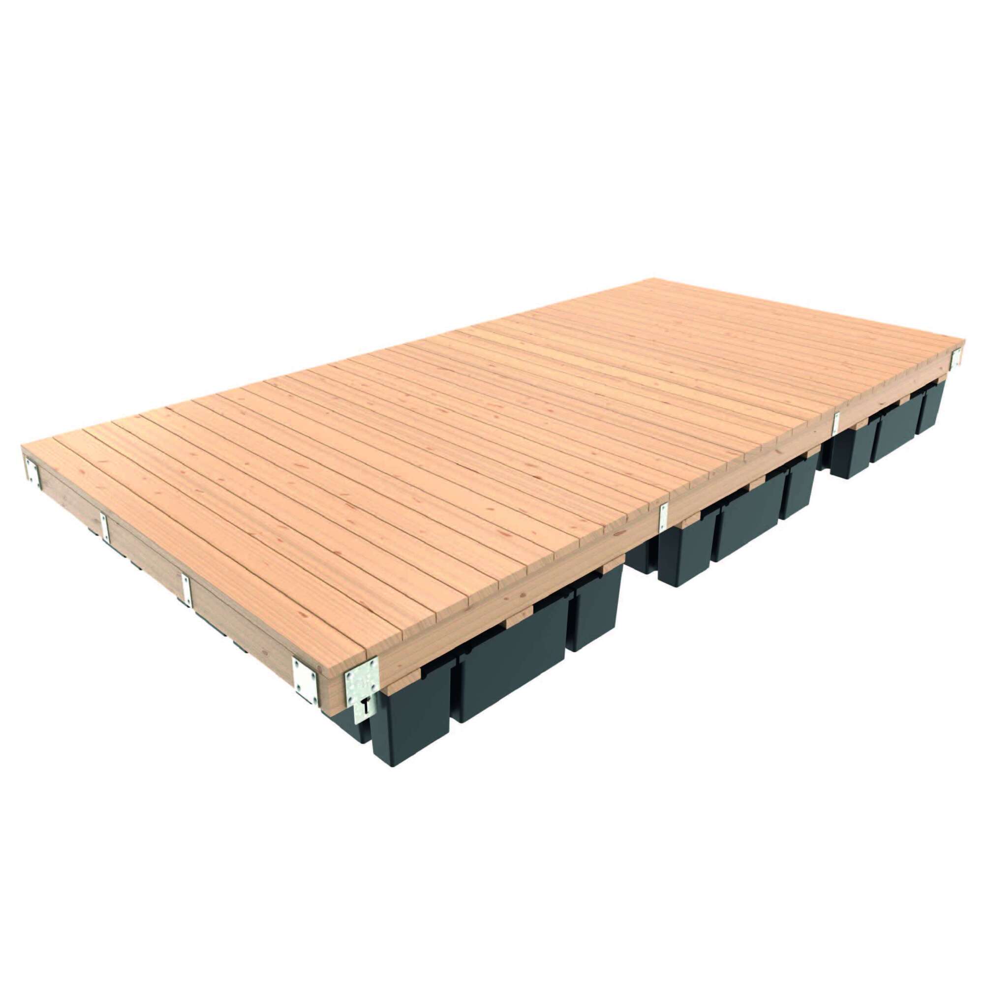 Multinautic Dock Kit — 8ft. x 16ft. Floating Wood Dock, 8 Foam-Filled Floats, HDG Steel Components, Model# 19434